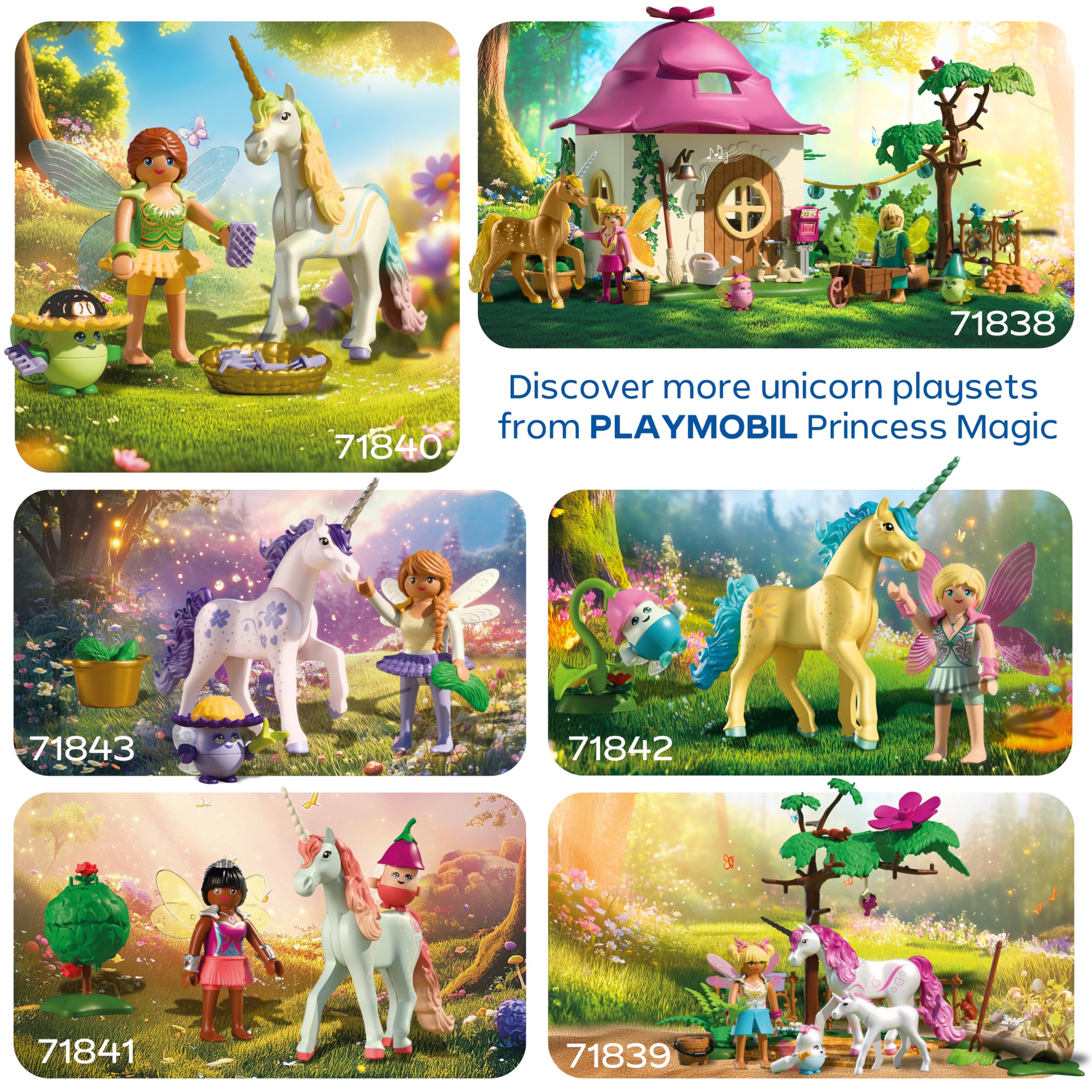 Playmobil Magic Unicorns Fairy House with Golden Unicorn Stable Set | Ages 4+ | Model 71839 5