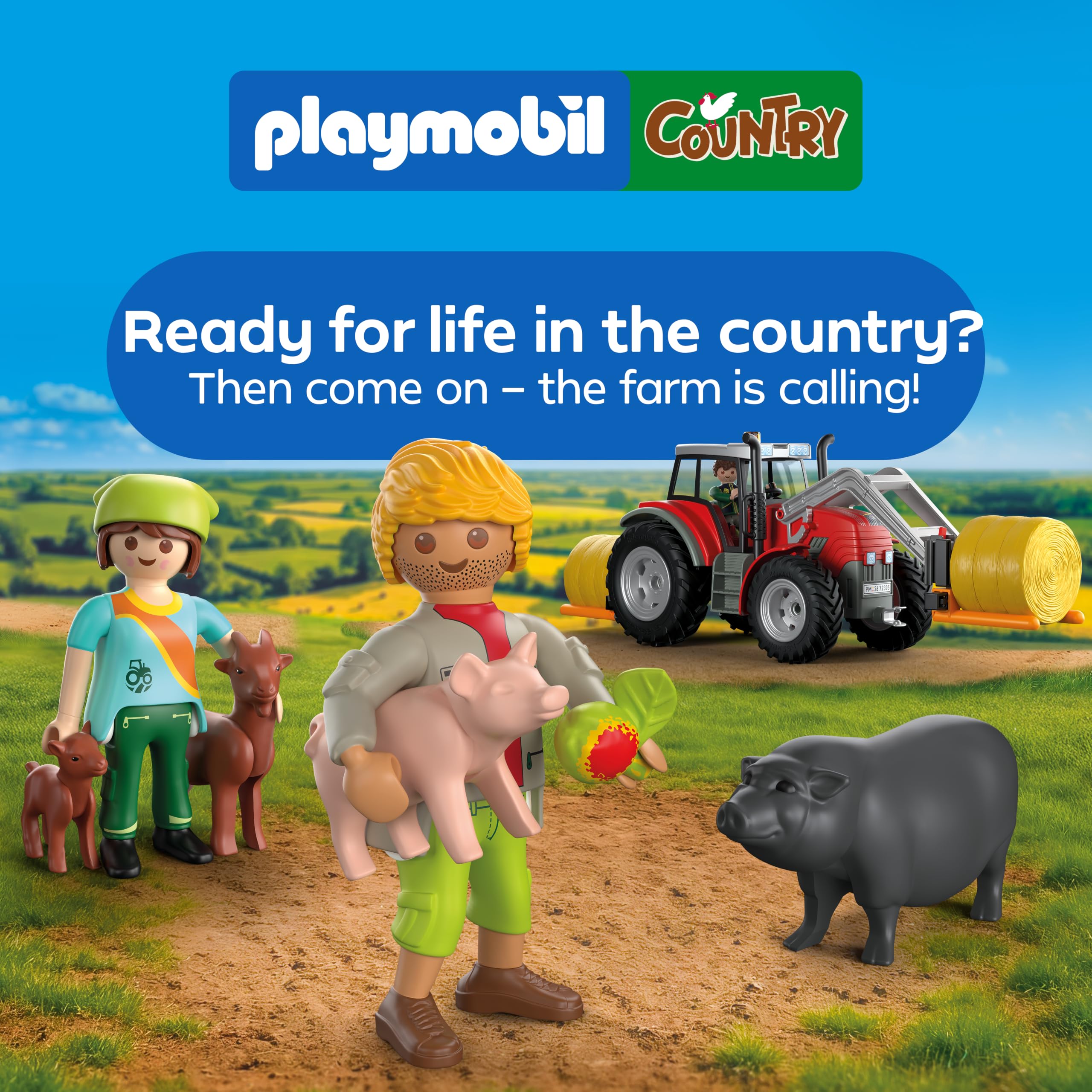 Playmobil Country Large Tractor with Hay Bales Playset - Ages 4+ 6