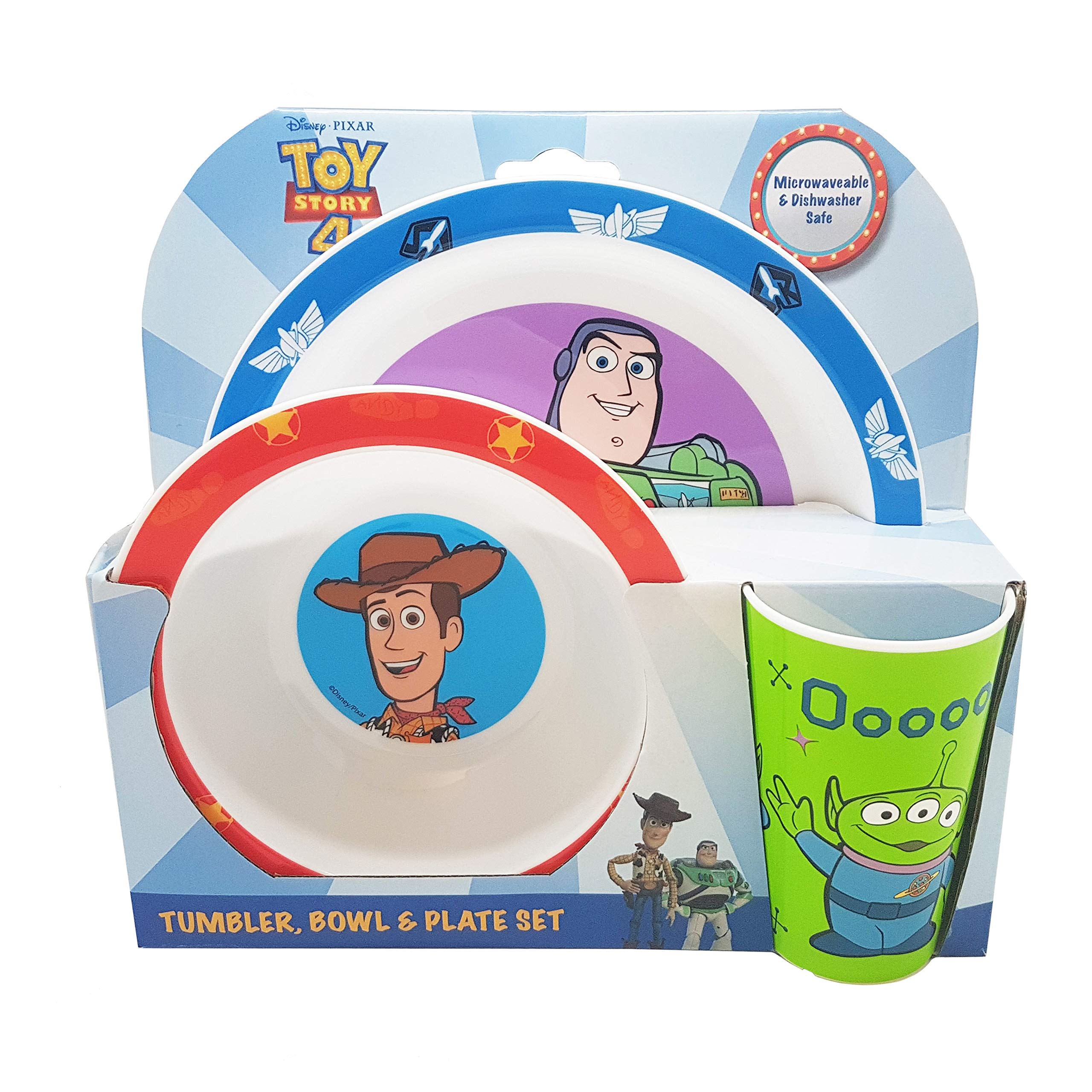 Disney Toy Story Kids Tableware Set - 3 Piece Reusable PP Plate, Bowl & Cup Set | 36 Months+ 1