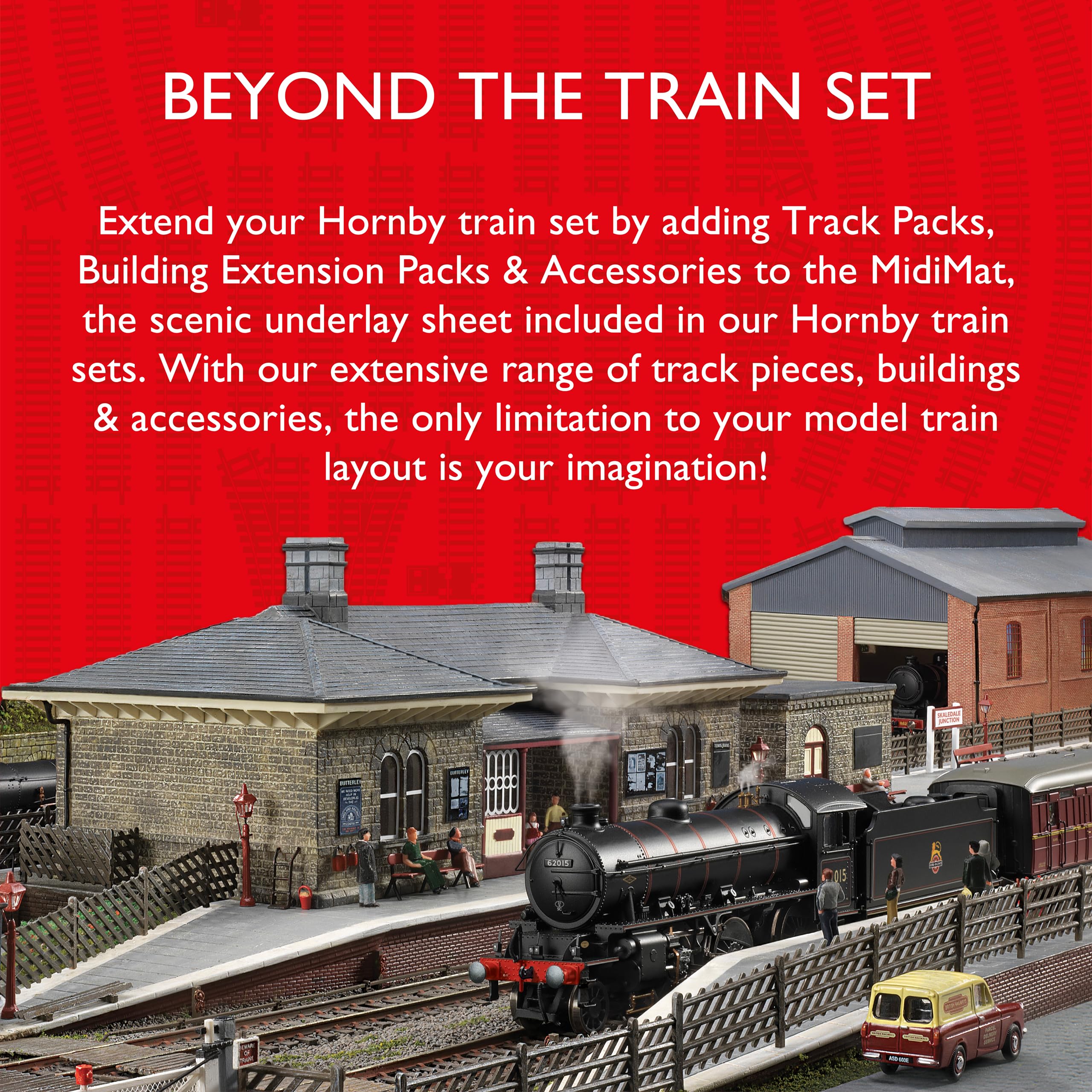 Hornby R8226 OO Gauge Track Extension Pack F - 6-Piece Model Railway Track Set with Straights, Curves, Points & Buffer Stop 4