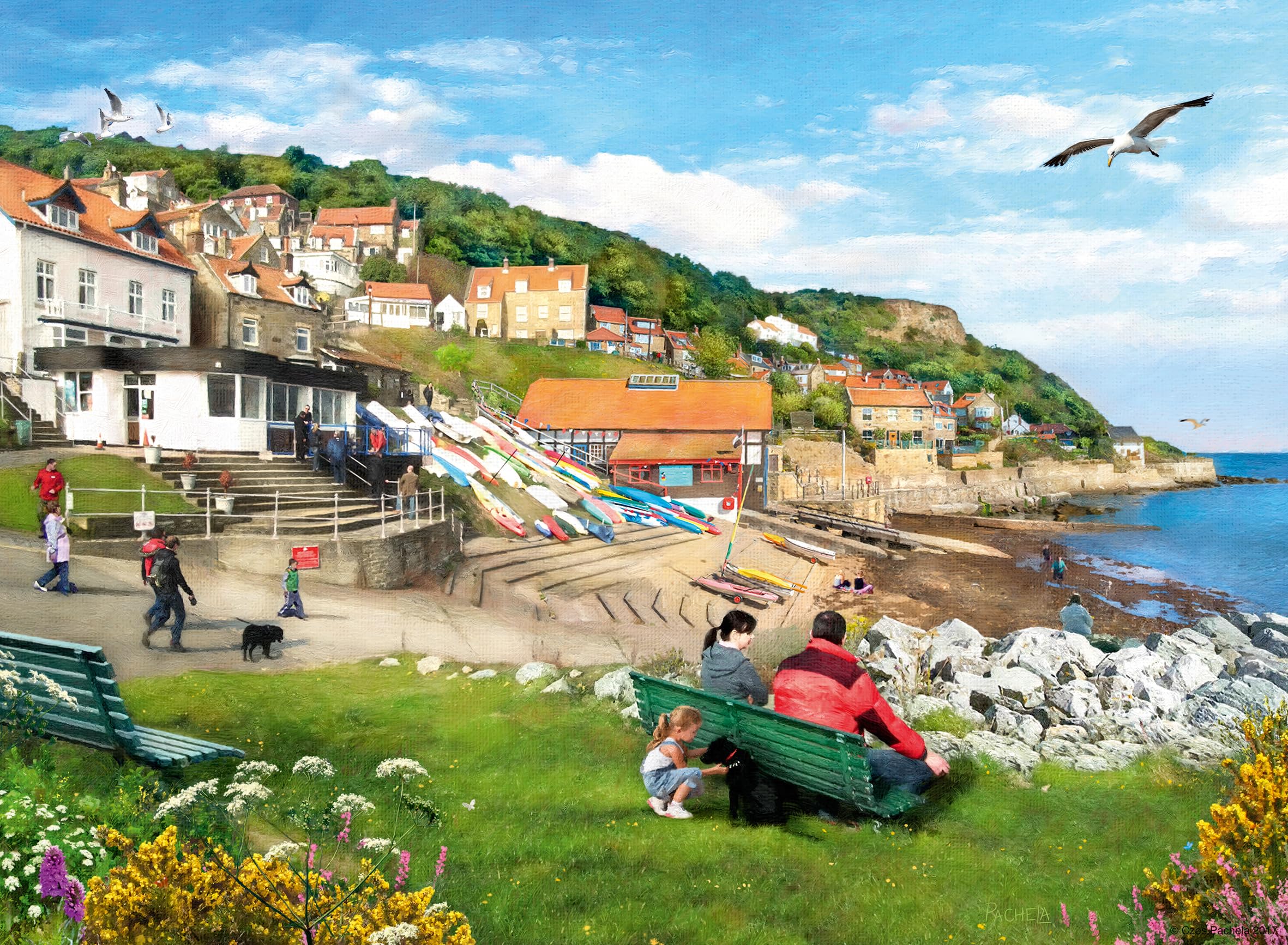 Ravensburger Picturesque Landscapes No. 1 Jigsaw Puzzle - 1000 Pieces, Yorkshire Whitby & Runswick Bay 6