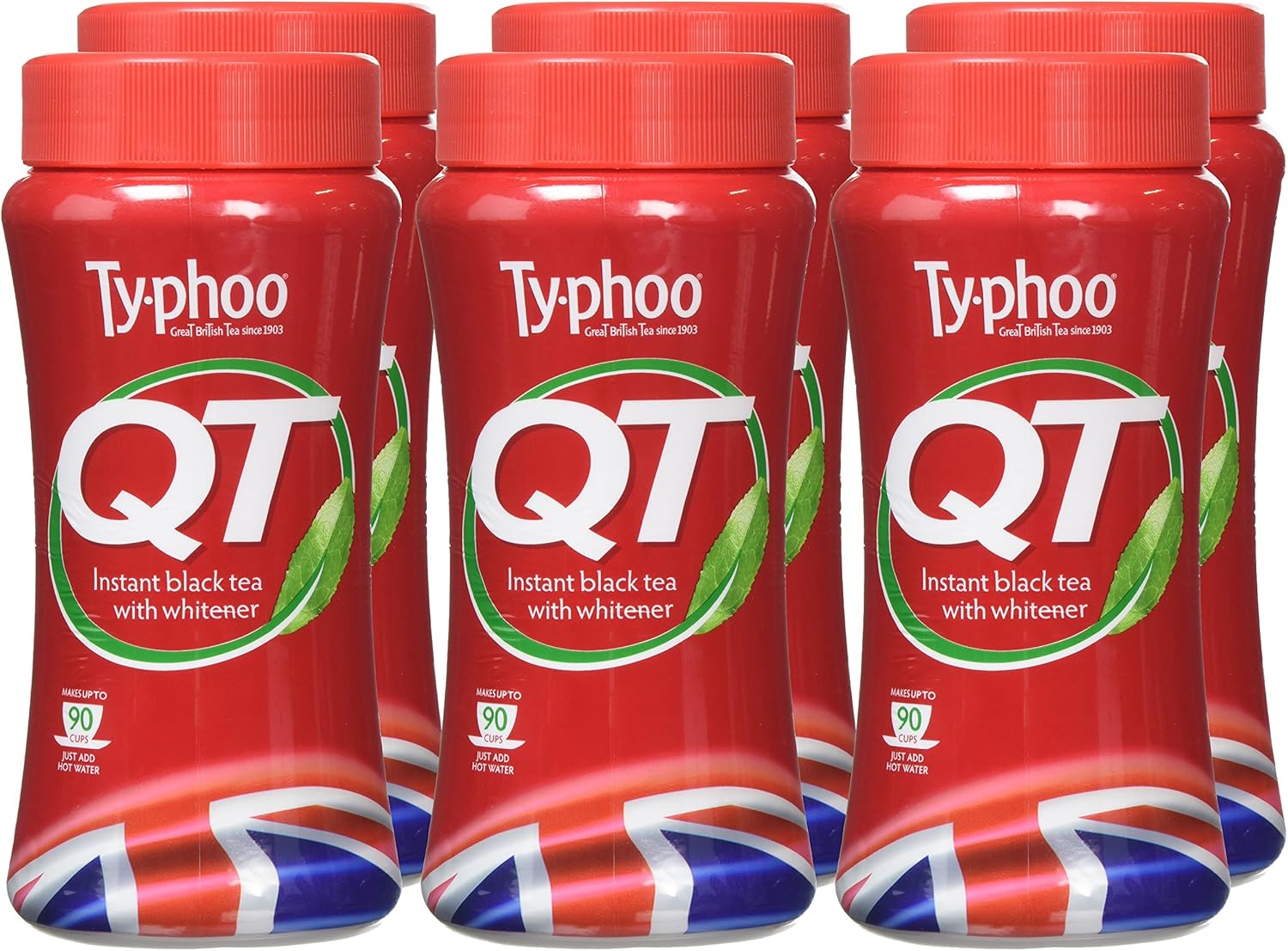 Typhoo QT Instant Black Tea with Whitener 225g (Pack of 6) 6