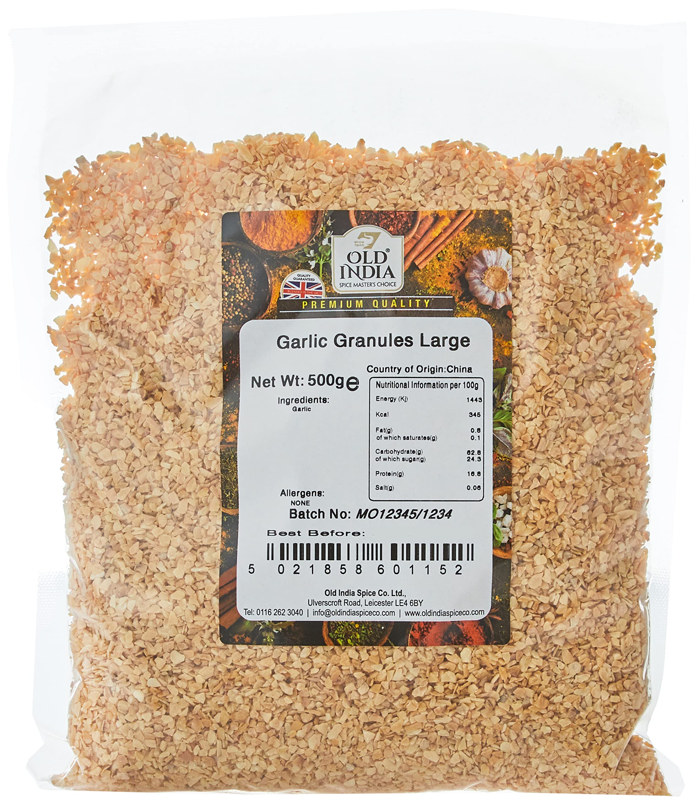 Old India Garlic Granules 500g - Natural Spices & Seasonings
