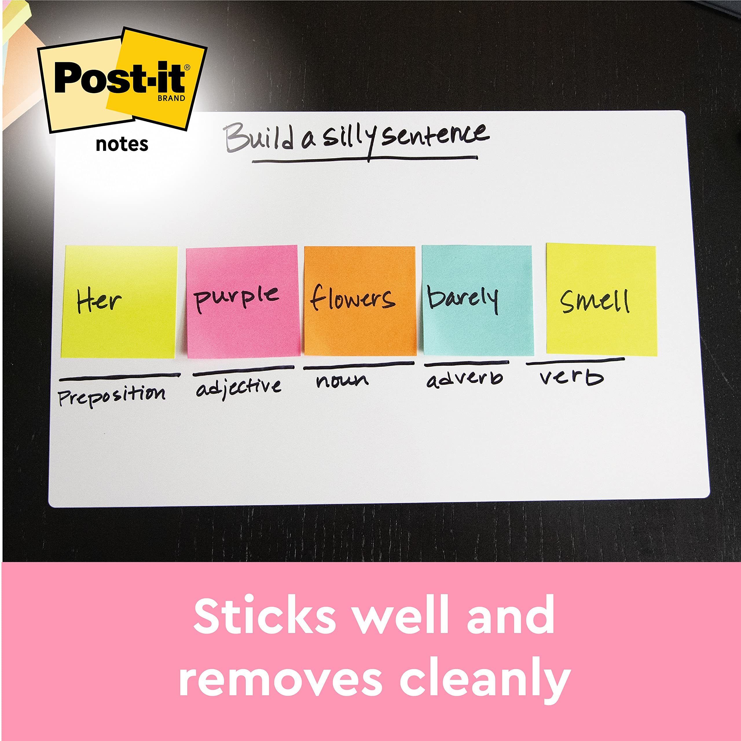 Post-it Notes - Super Sticky | Pink, 76 x 76 mm, 100 Sheets per Pad, Pack of 6 Pads 3