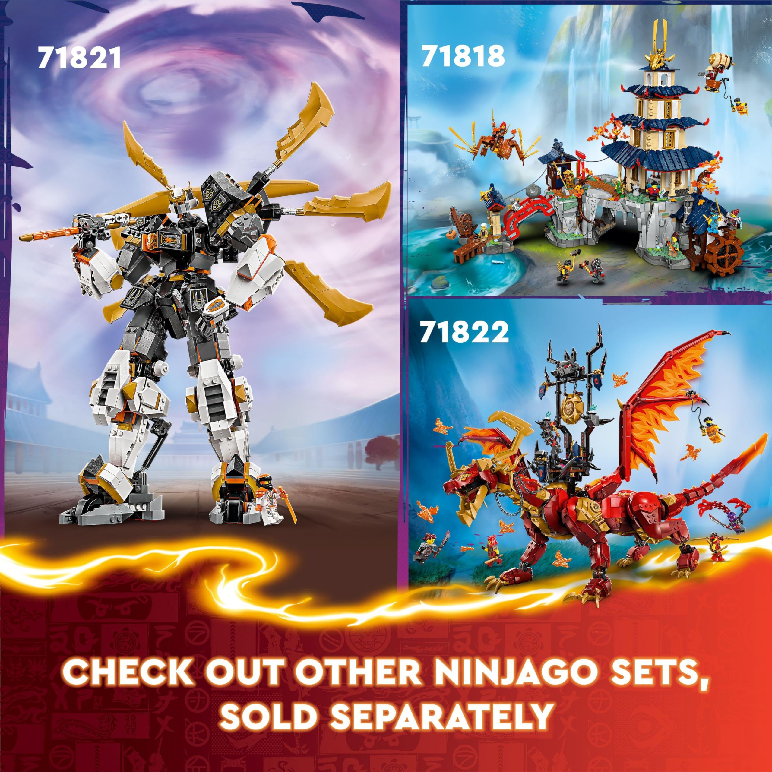 LEGO NINJAGO Tournament Battle Arena Set 71818 | 6 Minifigures including Jay & Kai | Ages 7+ 8