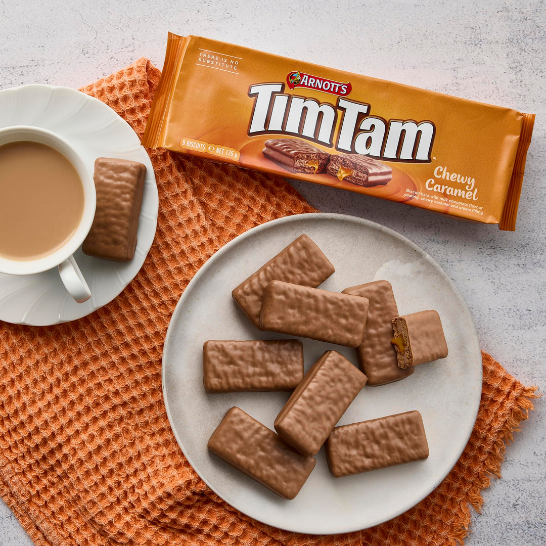 Tim Tam - Chewy Caramel Biscuit Bars with Milk Chocolate Coating (175g)