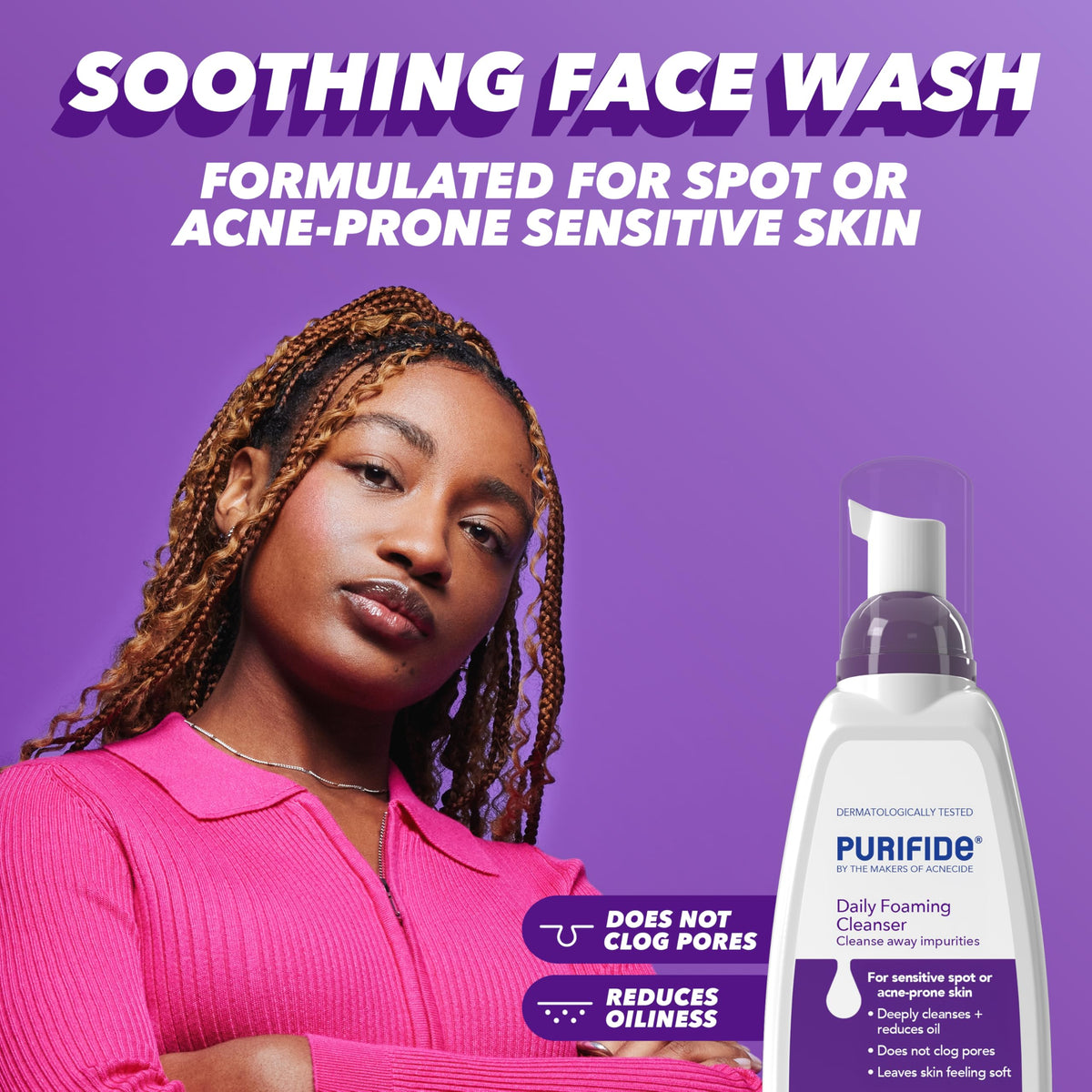 Purifide by Acnecide Daily Cleanser Acne Face Wash for Spot-Prone Skin - 235 ml