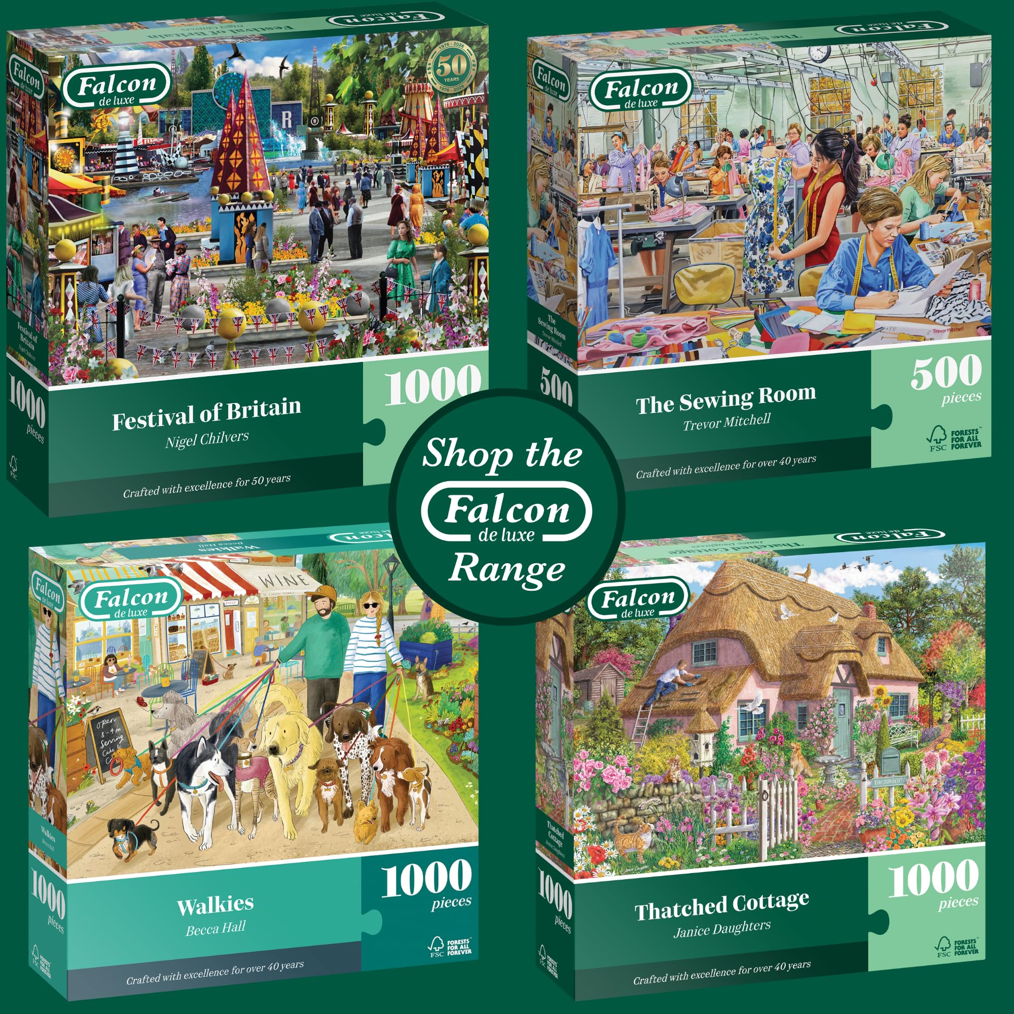 Falcon Festival of Britain Jigsaw Puzzle - 1000 Pieces | Recycled Cardboard | Adult Activity 8