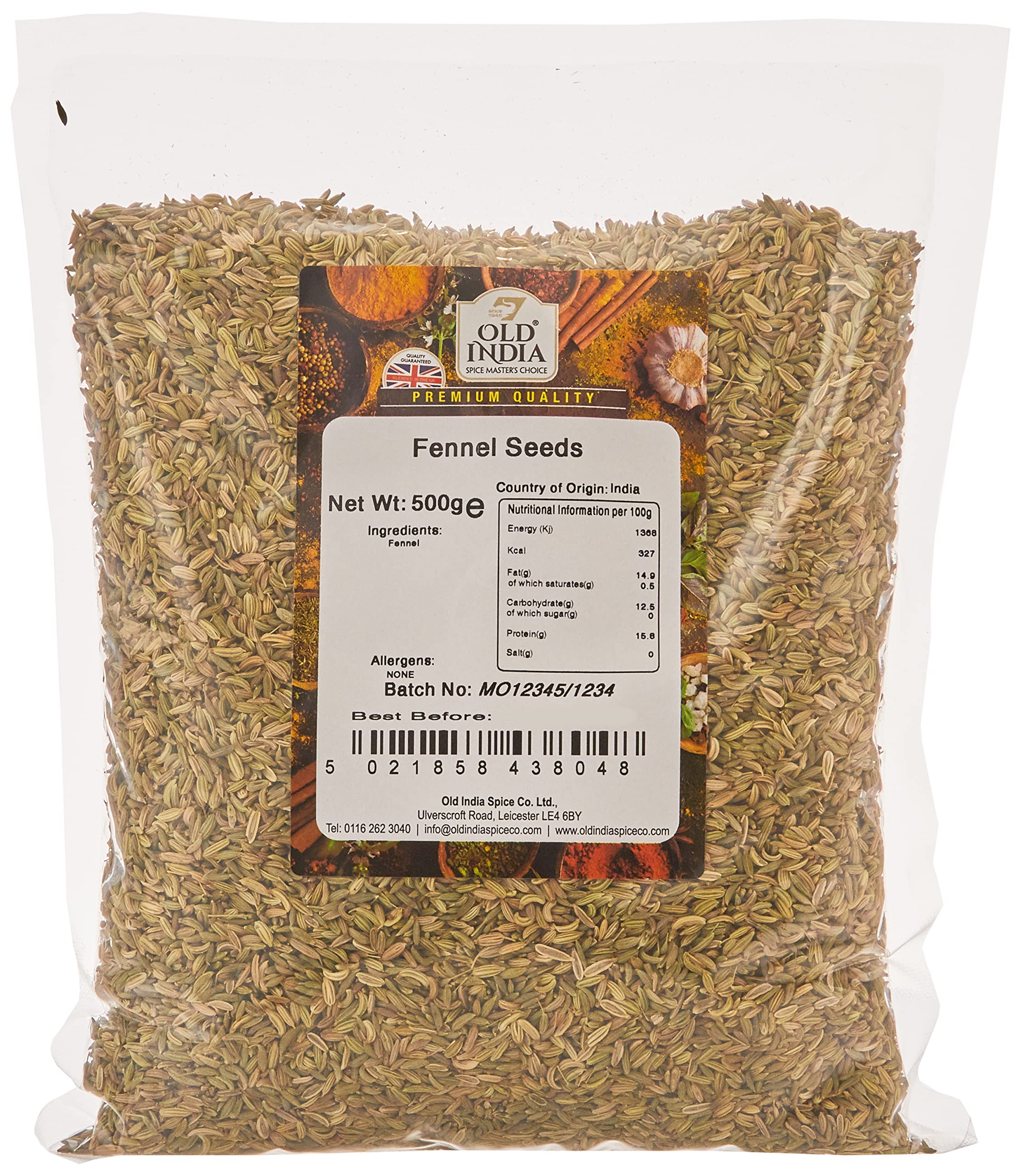 Old India Fennel Seeds - 100% Natural Whole Spice | 500g