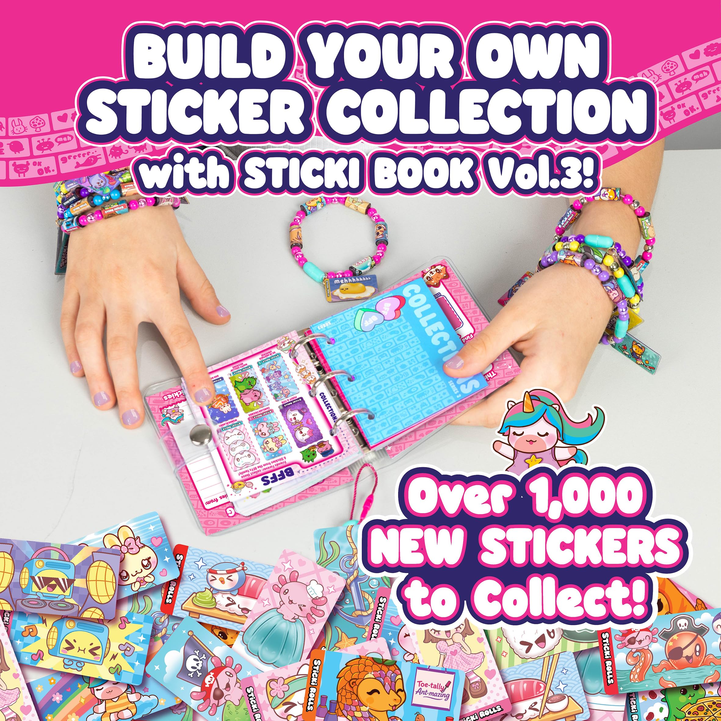 STICKI ROLLS Sticki Book S3 | 120 Wearable Shareable Stickers, Activity Book, Bracelet | Model SR2013 7