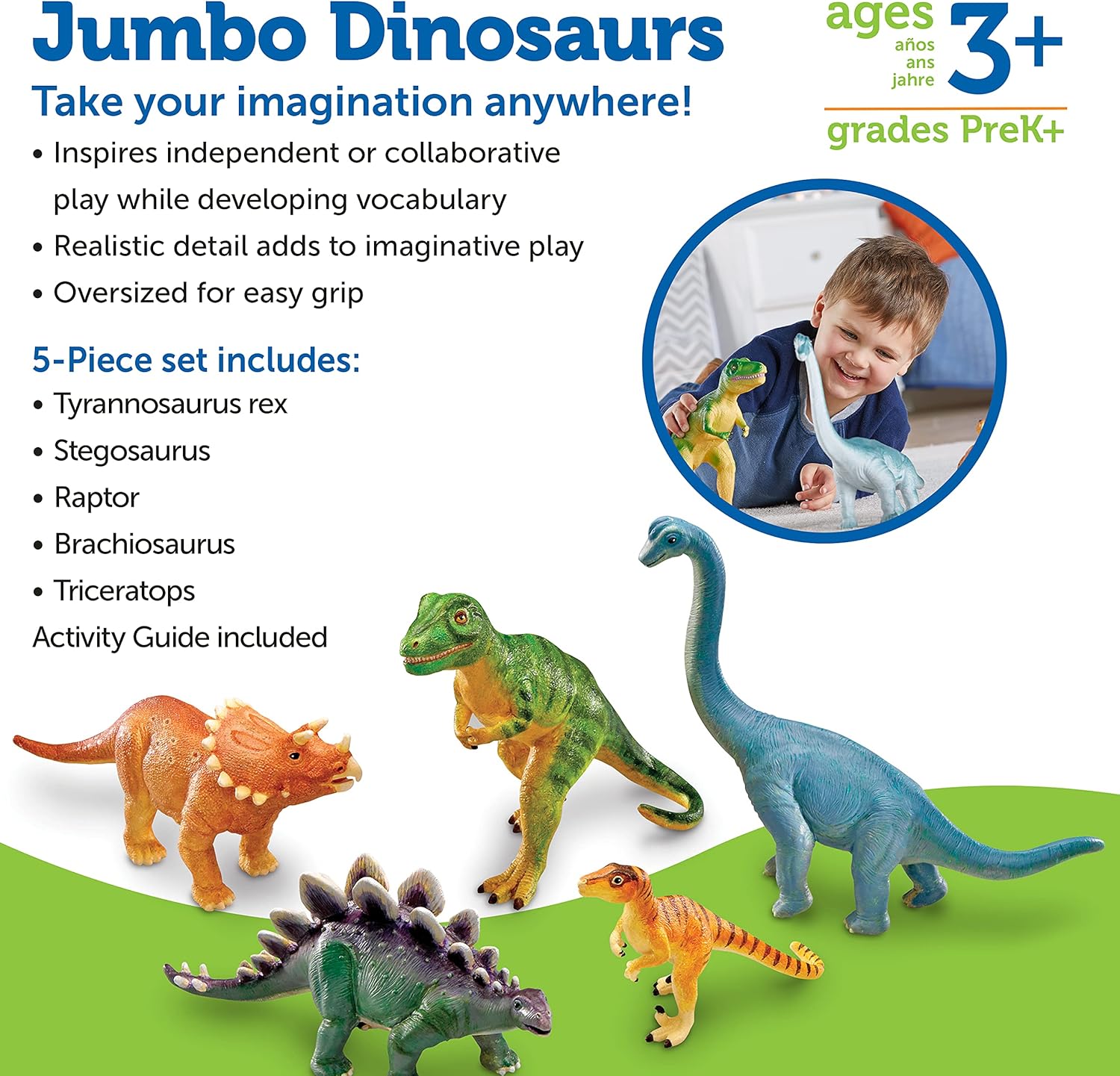Learning Resources Jumbo Dinosaurs - Educational Play Set for Ages 3+ 7