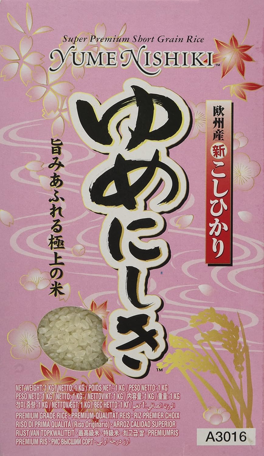 Yume Nishiki Short Grain Rice 1kg - Super Premium Sushi Rice for Japanese Dishes