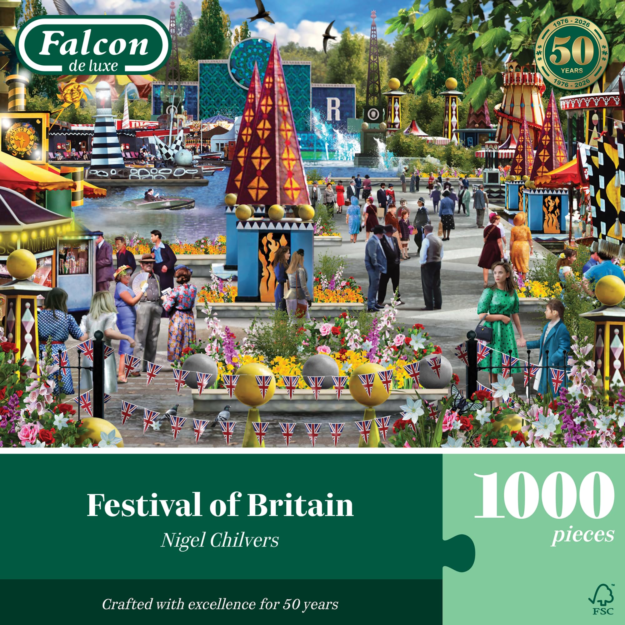 Falcon Festival of Britain Jigsaw Puzzle - 1000 Pieces | Recycled Cardboard | Adult Activity 9