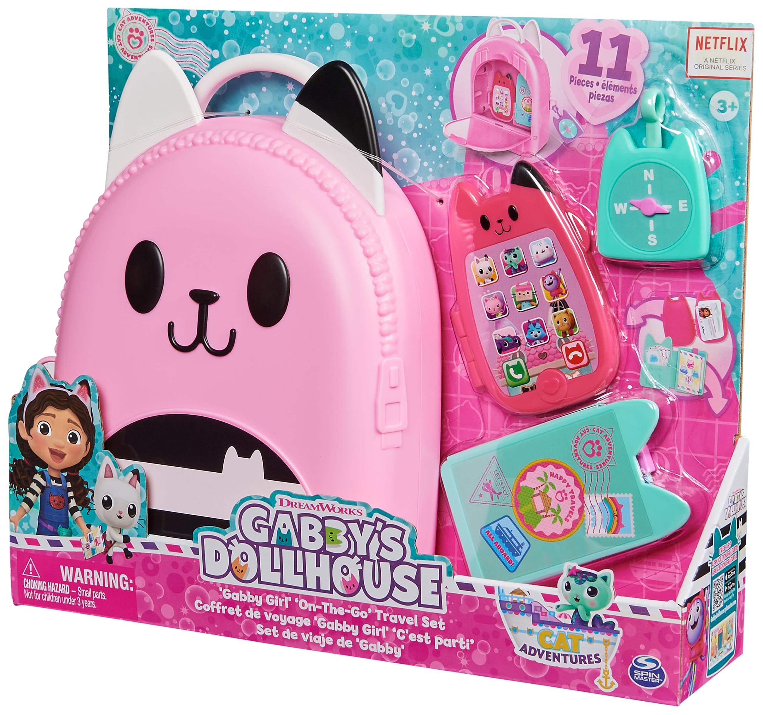 DREAMWORKS GABBY'S DOLLHOUSE Gabby Girl On-The-Go Travel Set - 11 Pieces | Ages 3+ 9