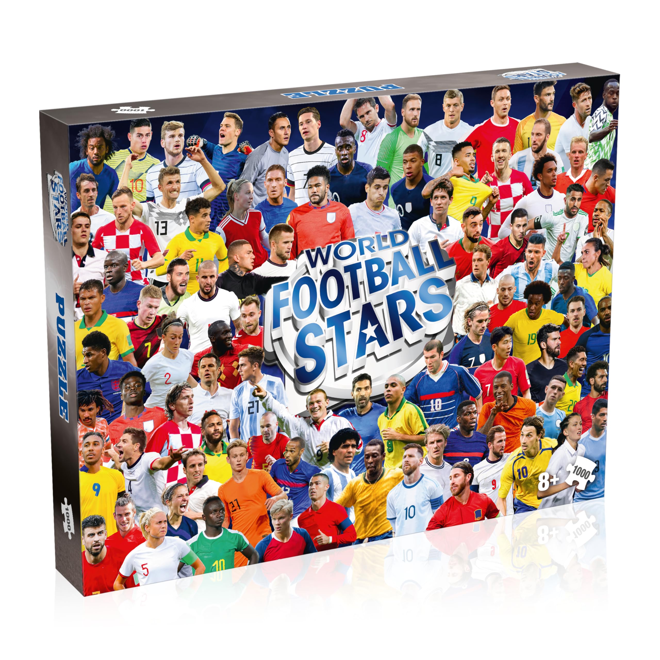 Winning Moves World Football Stars Jigsaw Puzzle - 1000 Pieces | Features Kane, Pelé, Maradona