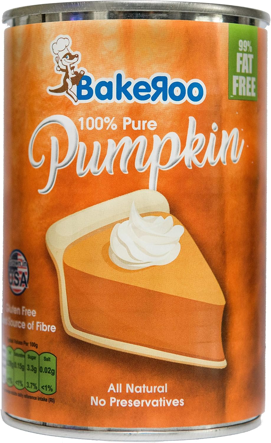 Bakeroo Tinned Pumpkin Puree (Pumpkin Pie Filling), 100% Natural - Pack of 3, 425g Each 9