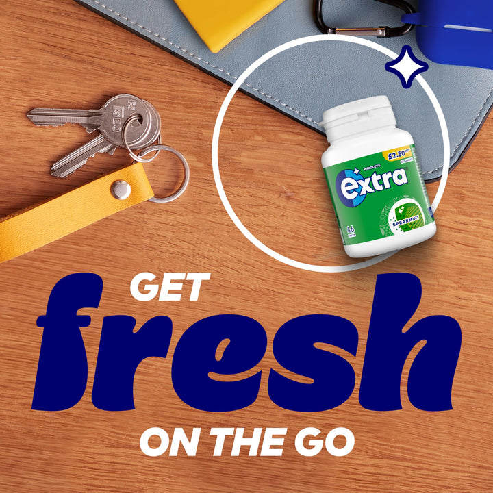 Extra - Spearmint Sugar-Free Chewing Gum Bottle, 60 Pieces
