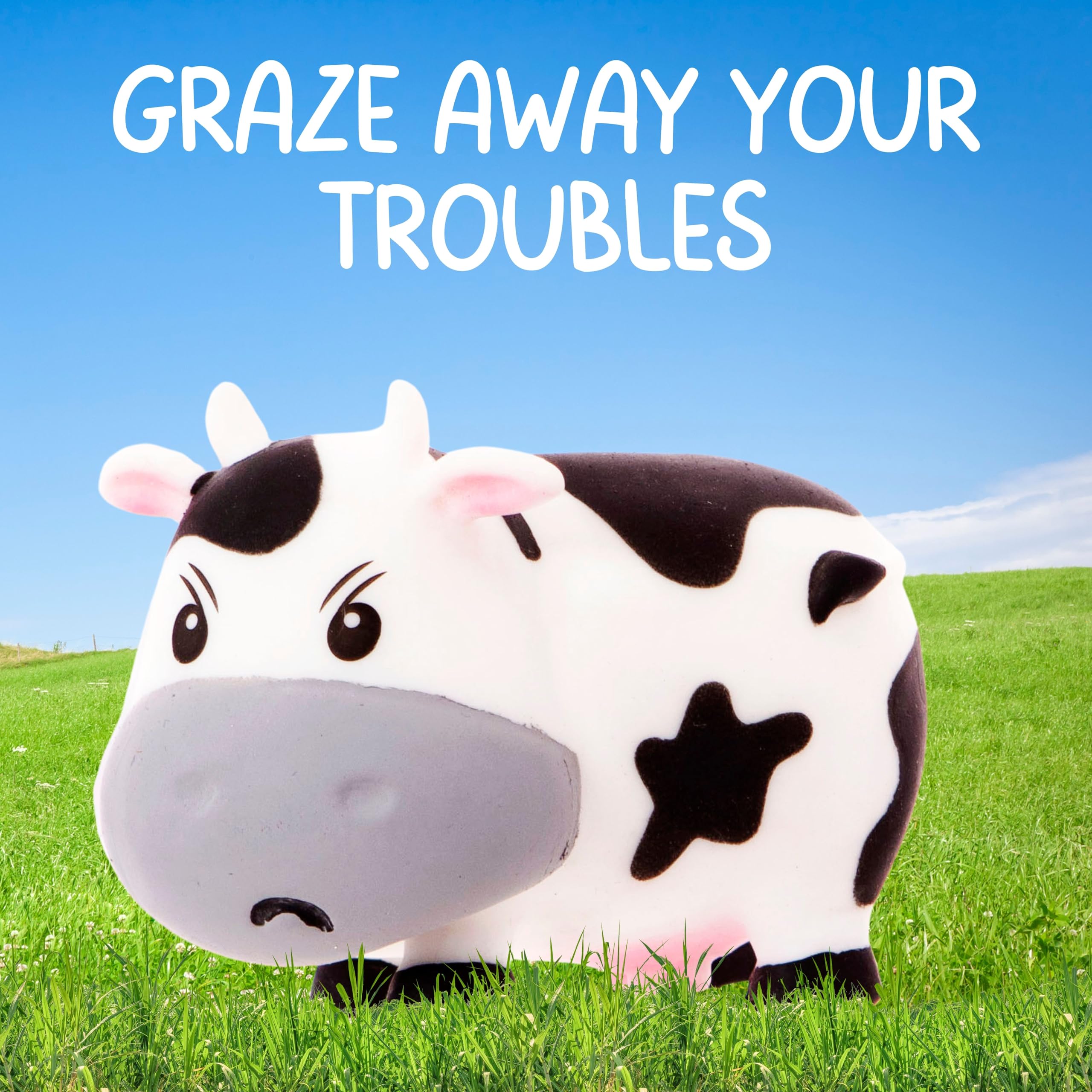 Boxer Gifts Moody Cow Stress Toy - Silicone Squeeze Toy | 40x90x100mm | Ages 3+ 5