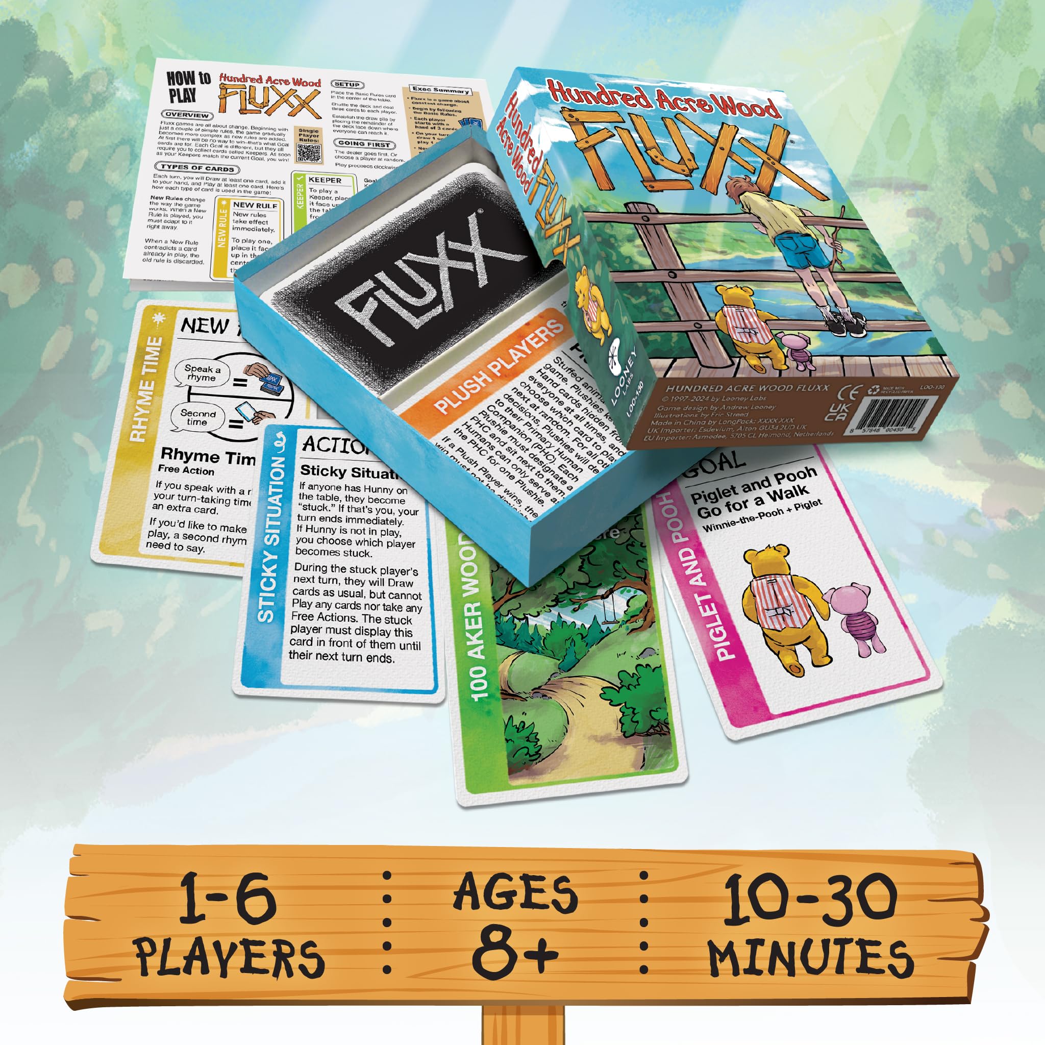 Looney Labs Hundred Acre Woods Fluxx Card Game | Ever-Changing Gameplay | Ages 8+