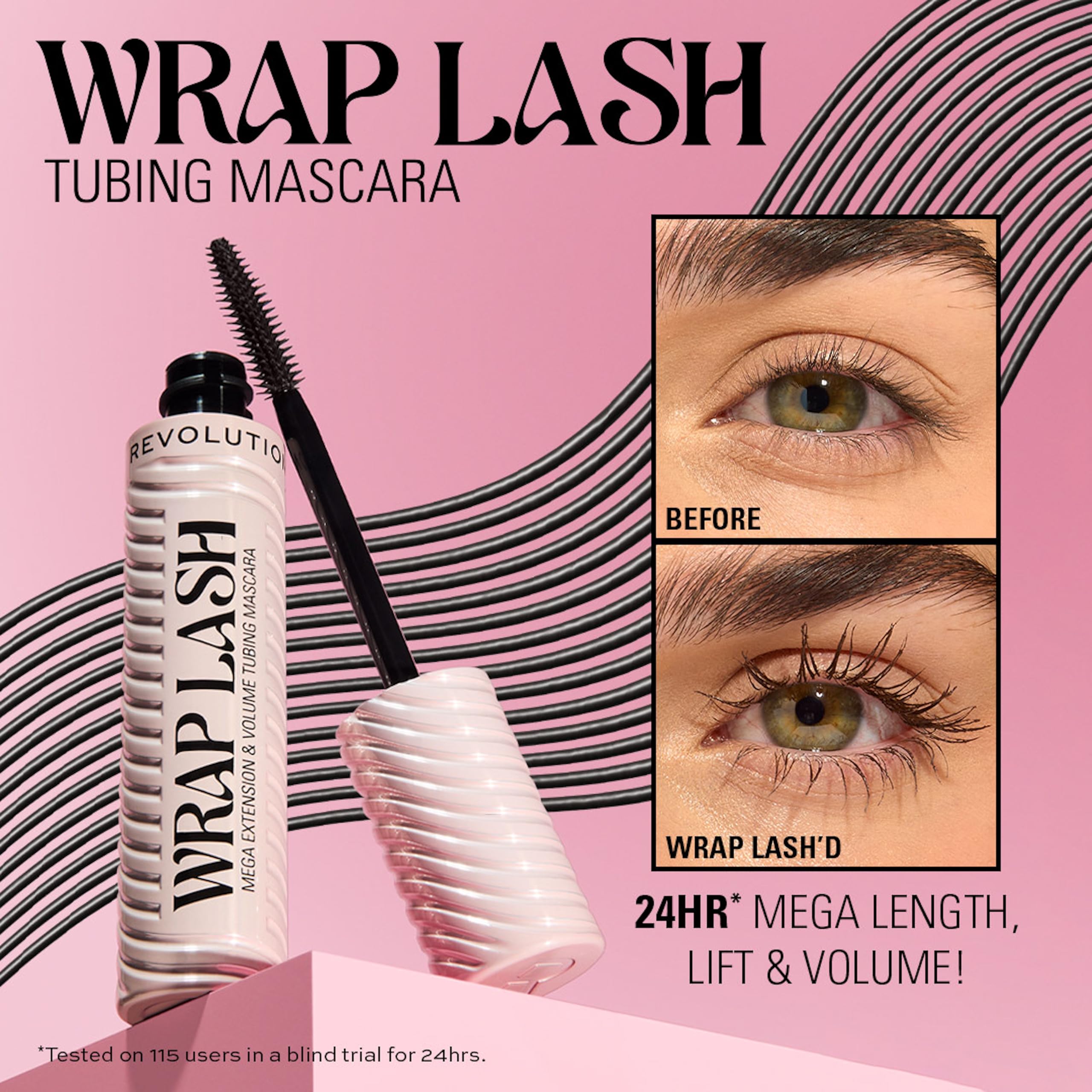 Revolution Beauty London Wrap Lash Tubing Mascara - 24-Hour Wear, Smudge-Proof & Water-Resistant, Vegan & Cruelty-Free, Burgundy, 8.5ml 4
