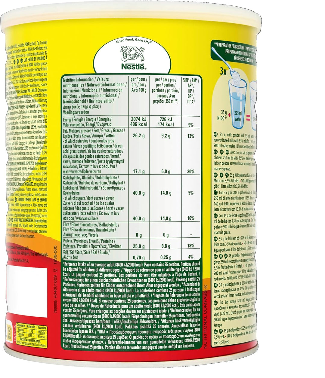 Nestlé Nido Instant Full Cream Milk Powder - 900 g
