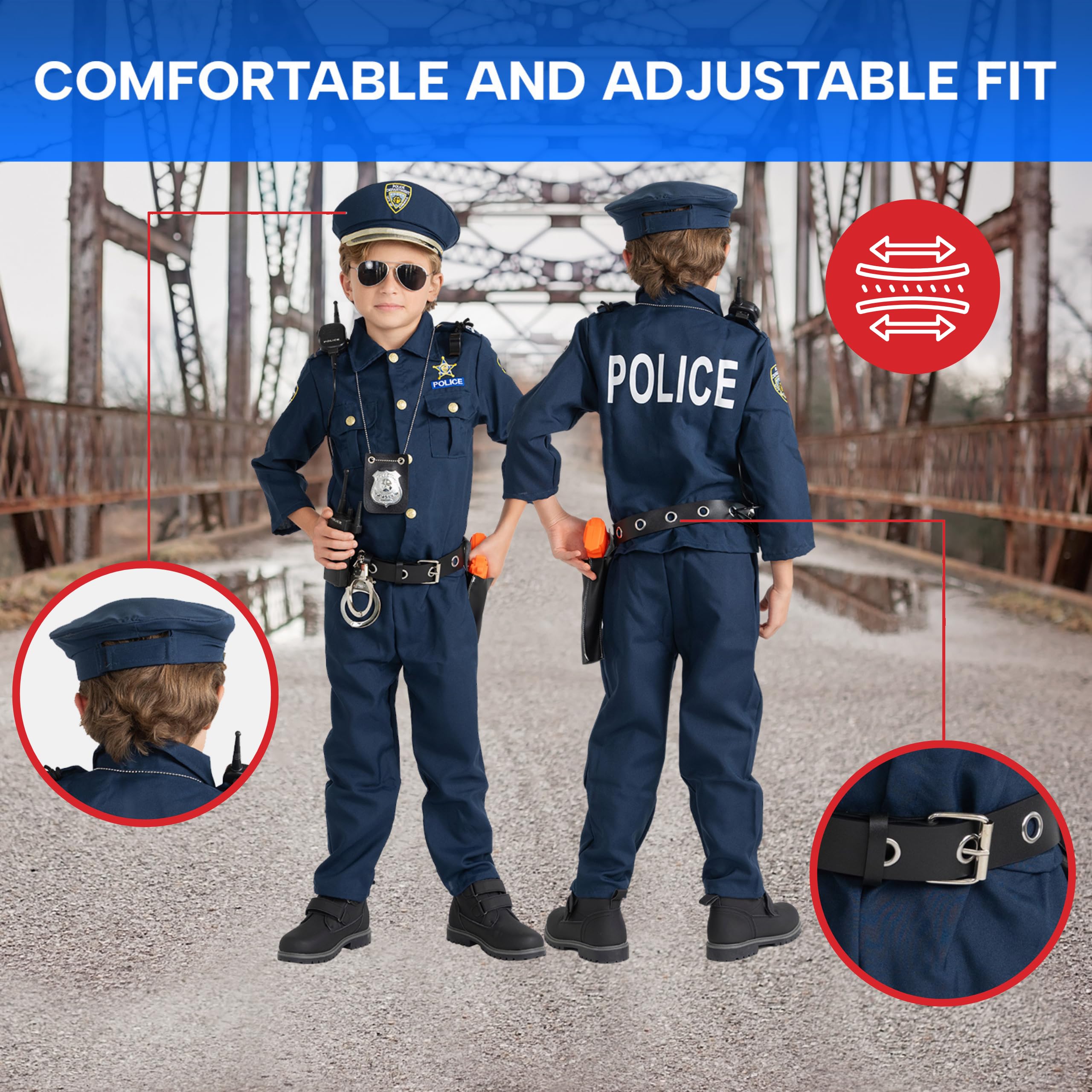 Dress Up America Police Costume for Boys - Includes Shirt and Pants 9