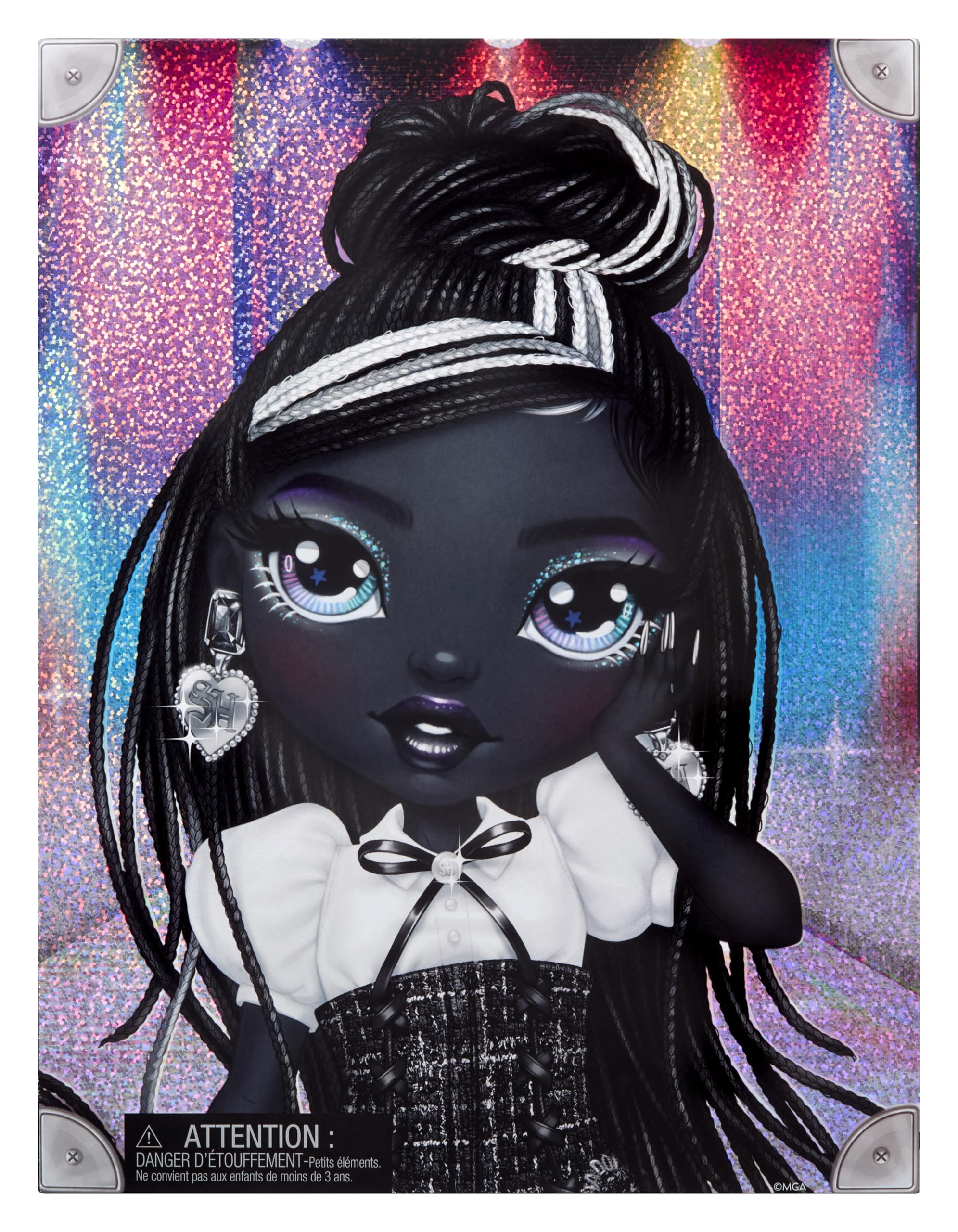 Rainbow High Shanelle Onyx Shadow High Fashion Doll - 28 cm, Black Hair, Articulated with Luxe Couture Outfit 16