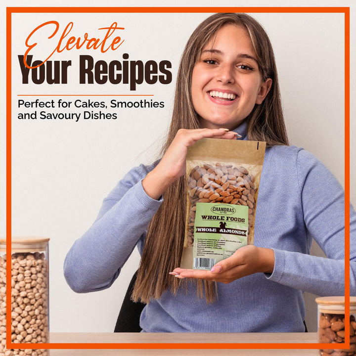 Chandra Whole Foods - Almonds 1KG - Premium Raw Almonds for Snacking, Baking, Smoothies