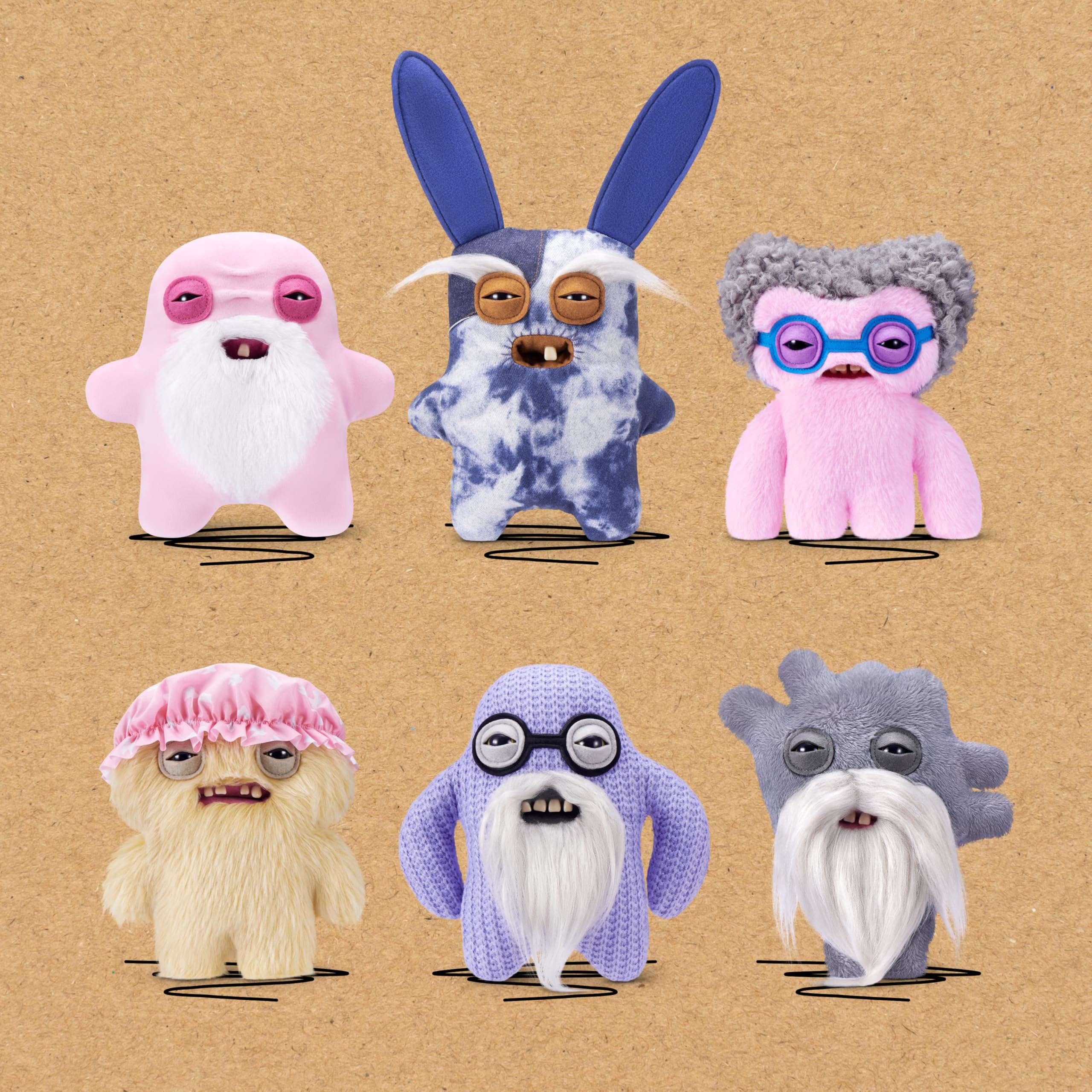 Fuggler Old Fogies Squidge 9-Inch Plush Toy | Human-Like Teeth | Collectible Stuffed Animal 4