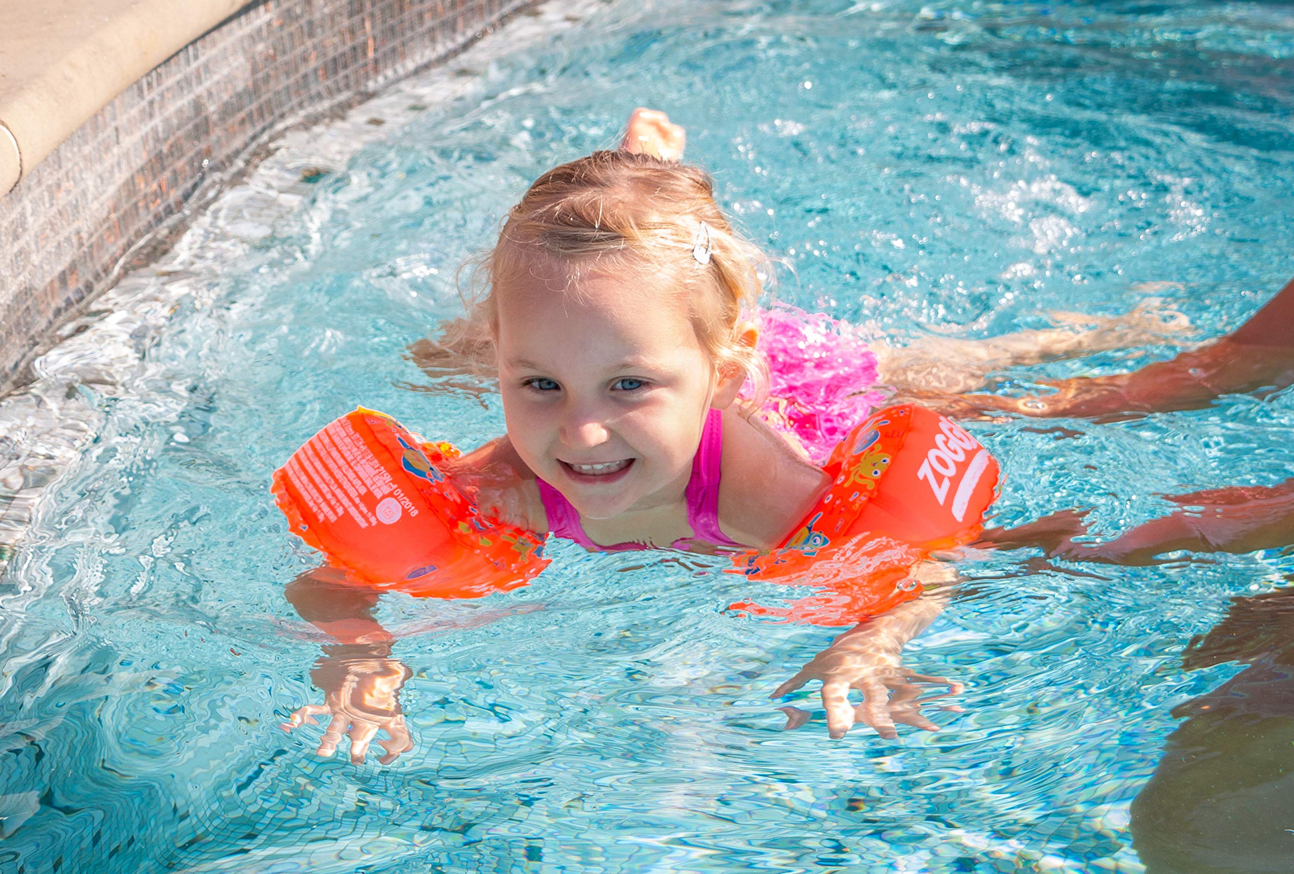 Zoggs Arm Rings Dual Buoyancy Swimming Armbands for Kids | Ages 1-6 Years, 11-30kg | Orange/Multi 3