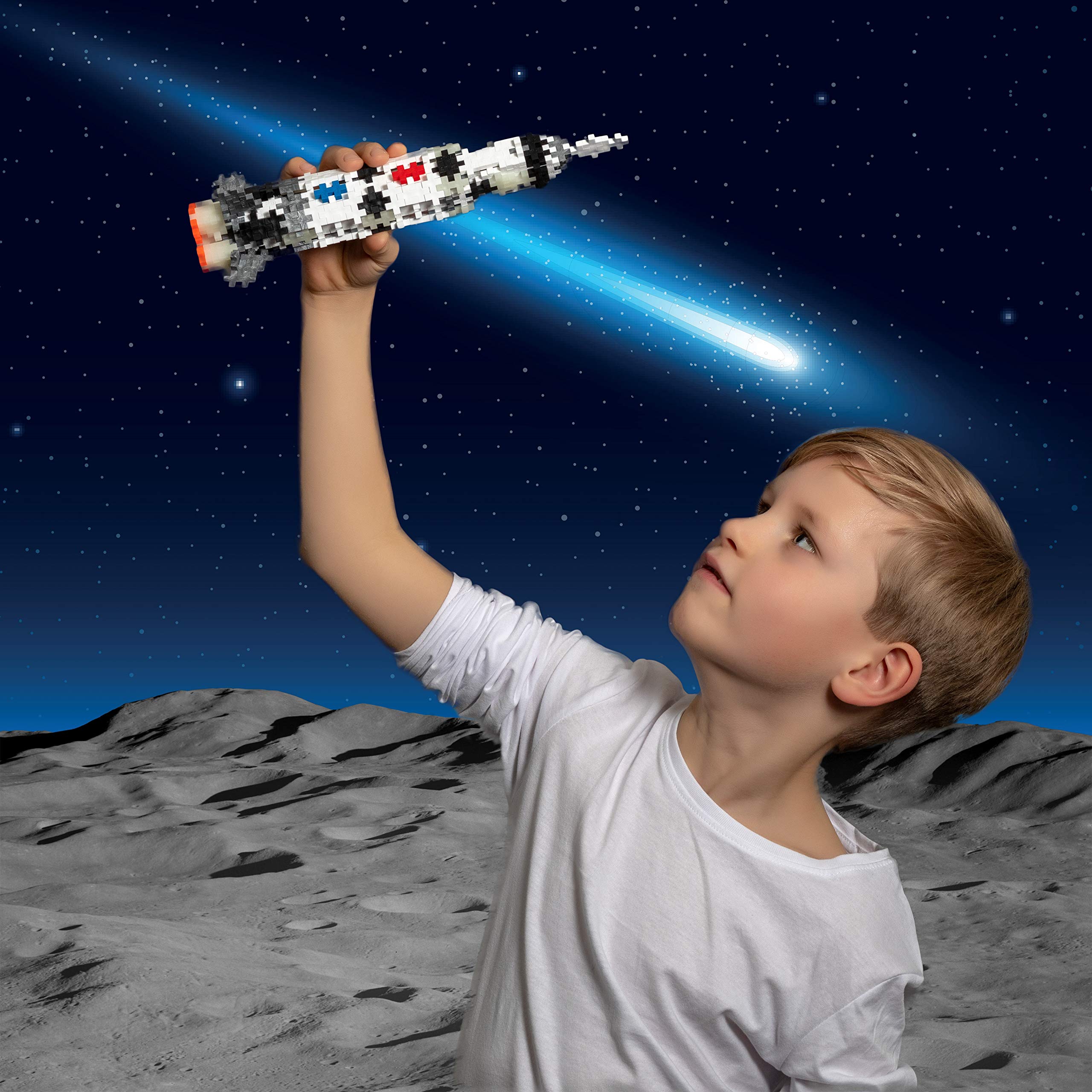 PLUS PLUS Saturn V Rocket Building Set - 240 Pieces | STEM Toy | Ages 5+ 5