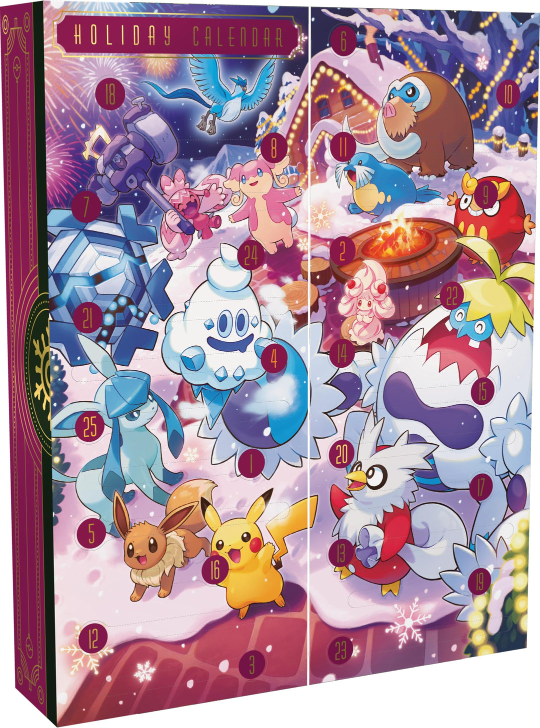Pokémon TCG: Holiday Calendar – 8 Foil Cards, 6 Booster Packs, 7 Fun Packs & More