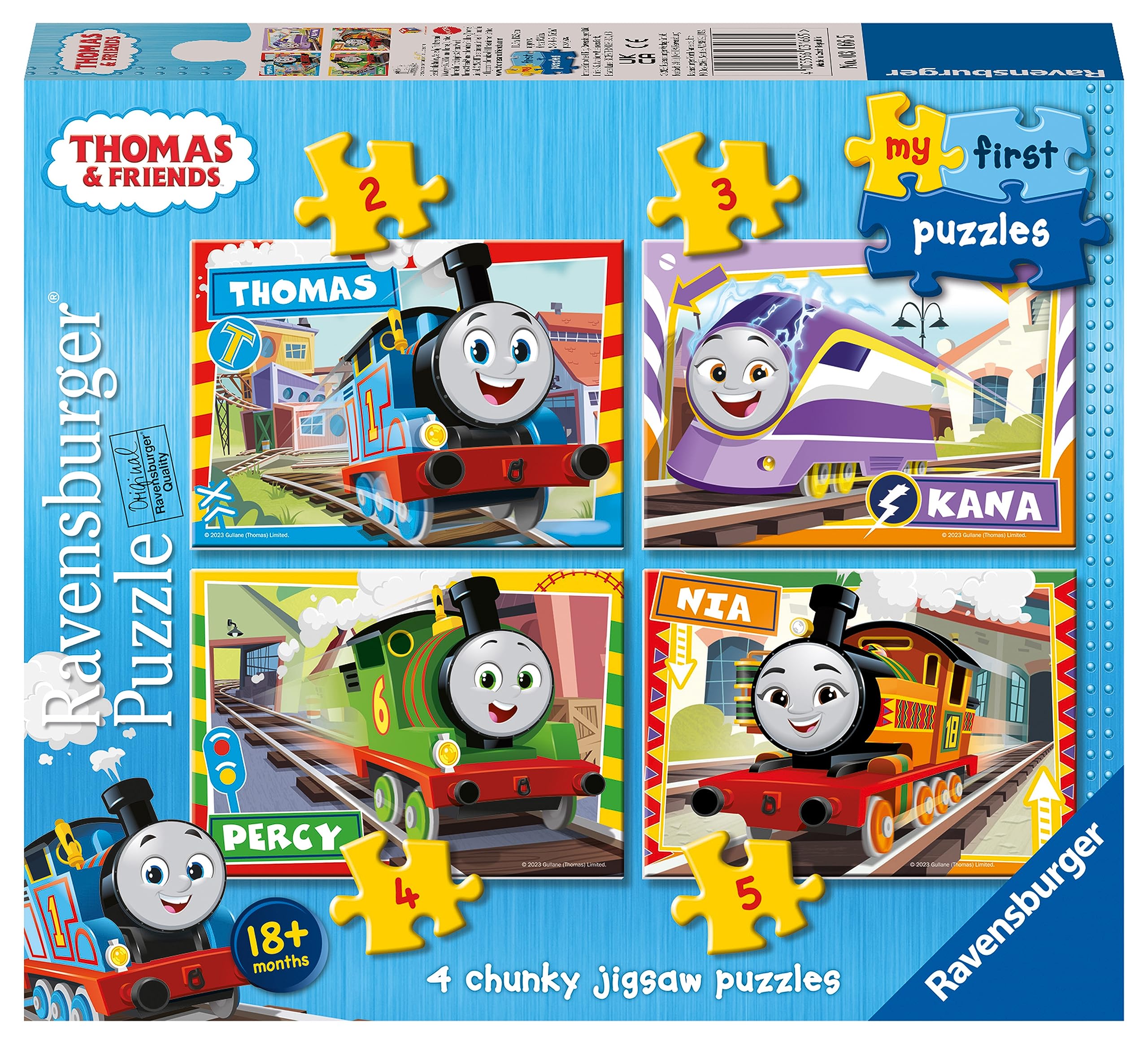 Ravensburger Thomas & Friends First Jigsaw Puzzle - 4-in-1 Progressive Puzzle Set for Toddlers 18 Months+ 10