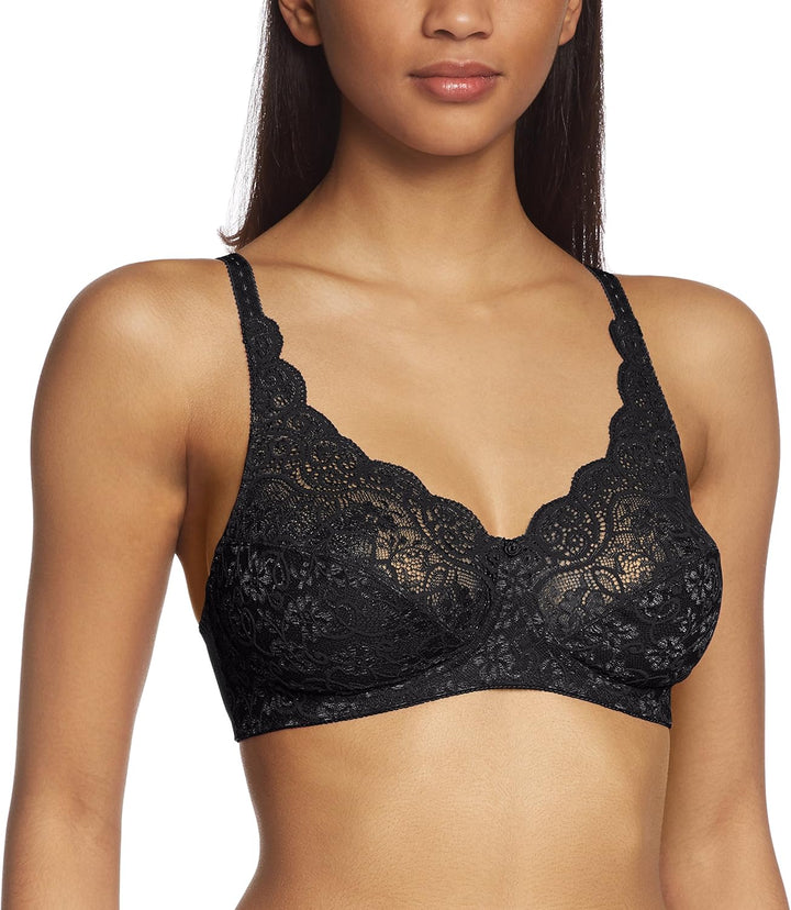 Triumph Women's Amourette 300 X Non-Wired Bra - Black, 34C UK | Everyday Comfort & Support