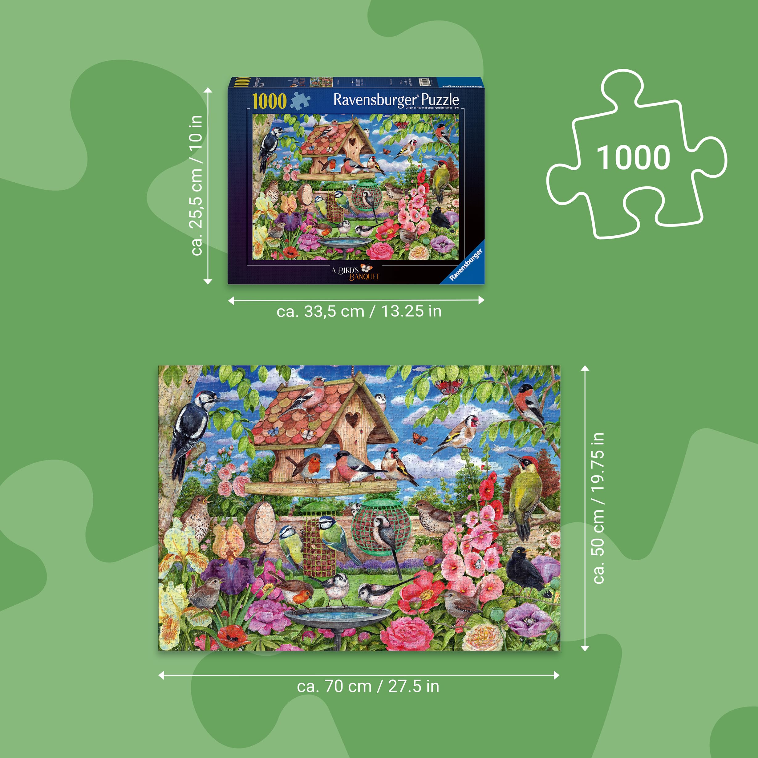 Ravensburger The Birds' Banquet 1000 Piece Jigsaw Puzzle – Debbie Cook Wild 6