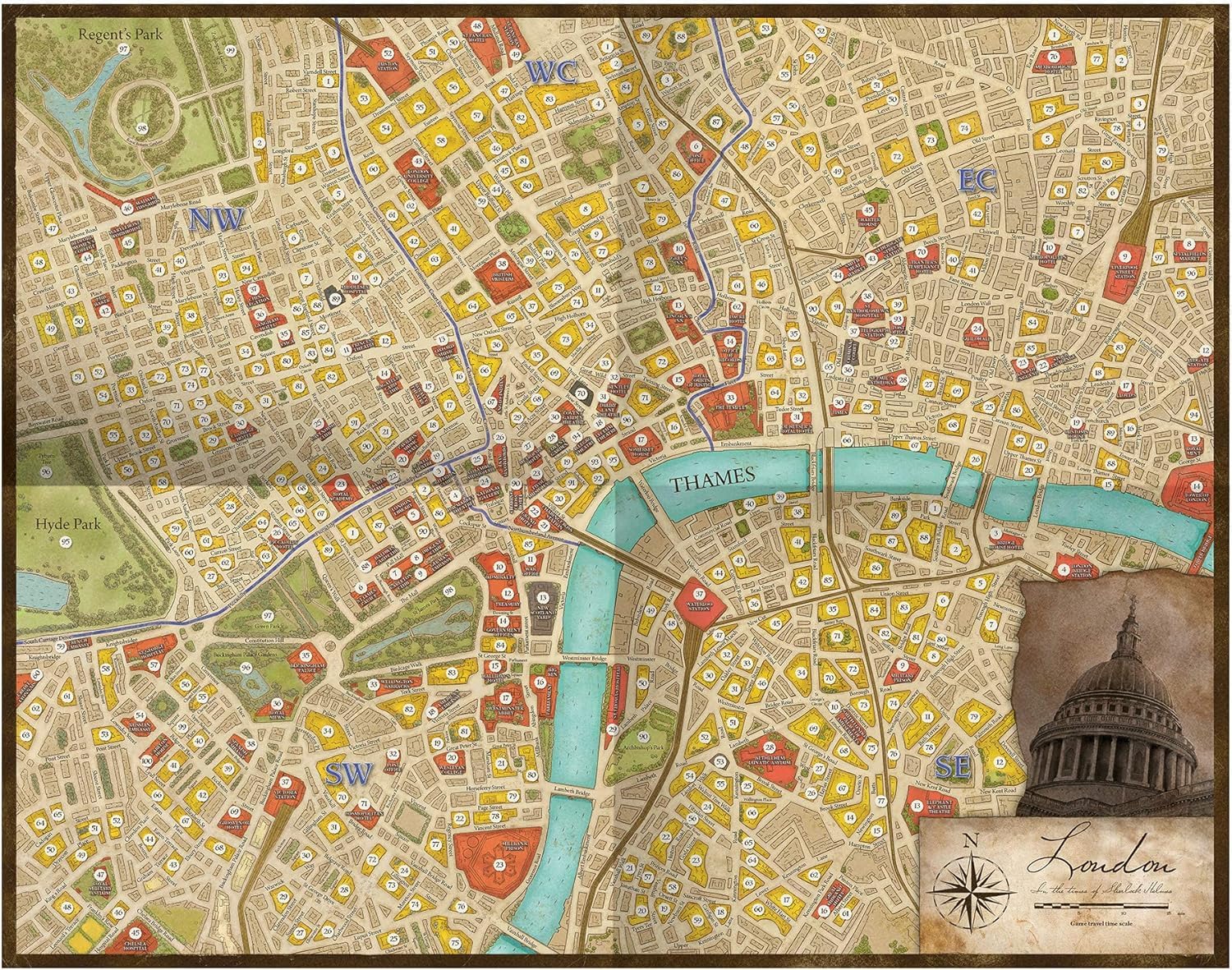 Sherlock Holmes Consulting Detective: Carlton House & Queen's Park Board Game | 1-8 Players | Ages 14+ | 90 Min Playtime