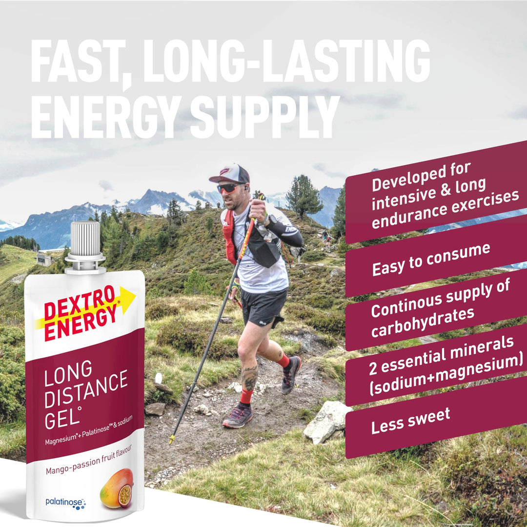 Dextro Energy Long Distance Gel Mango & Passion Fruit - Fast and Long-Lasting Energy for Endurance Sports