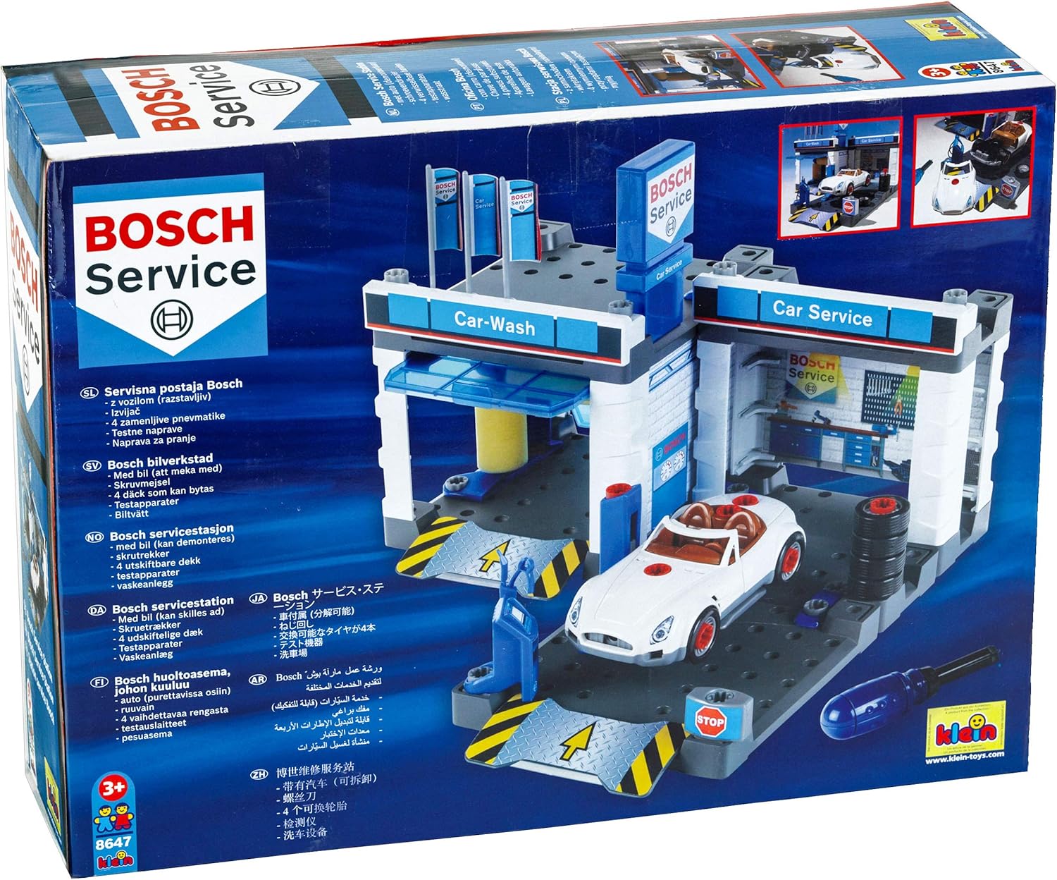 Theo Klein 8647 Bosch Car Service Station - Playset with Car Wash & Dismantlable Car 6
