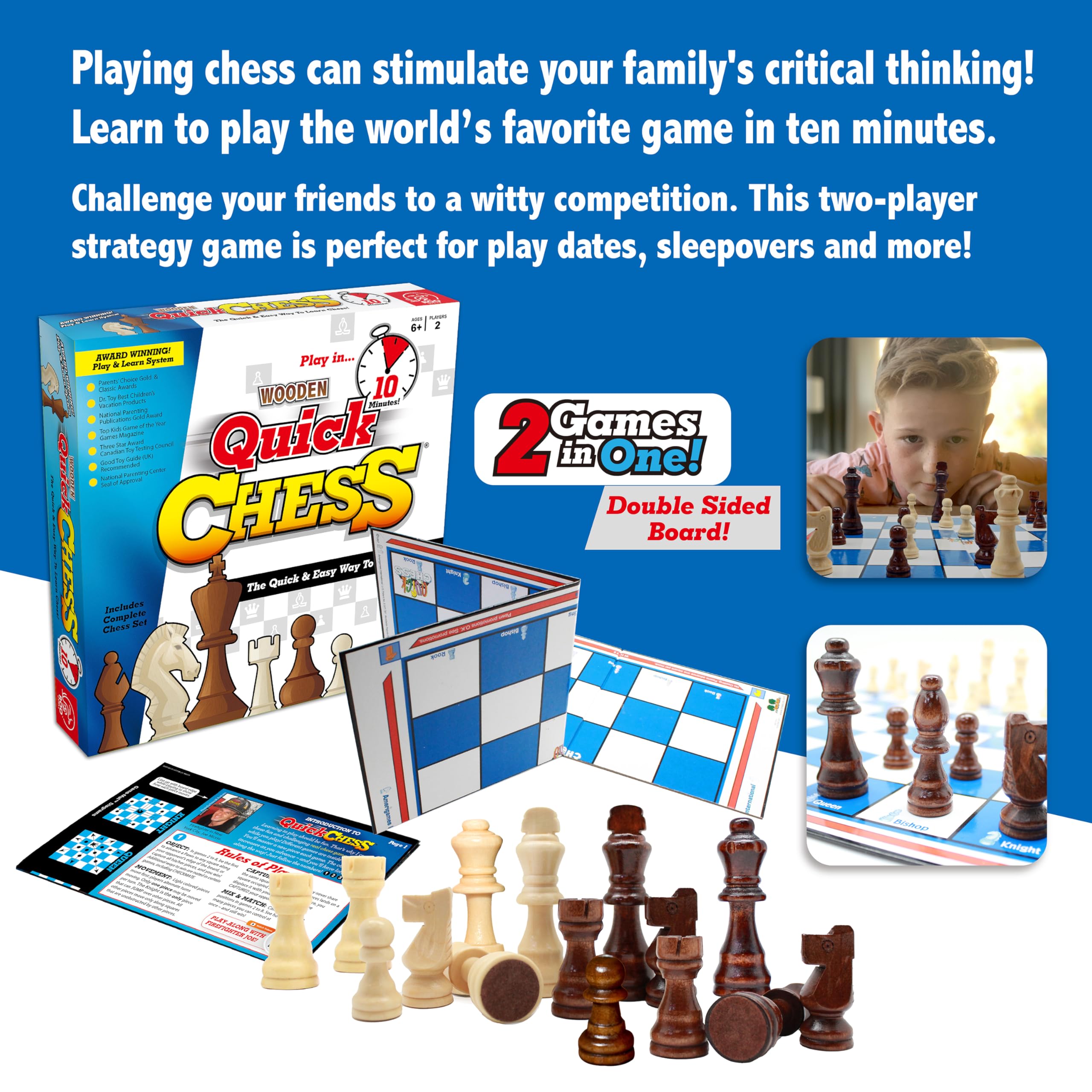 Roo Games Quick Chess - Learn Chess in a Flash! 8 Mini-Games on a Wooden Board 6