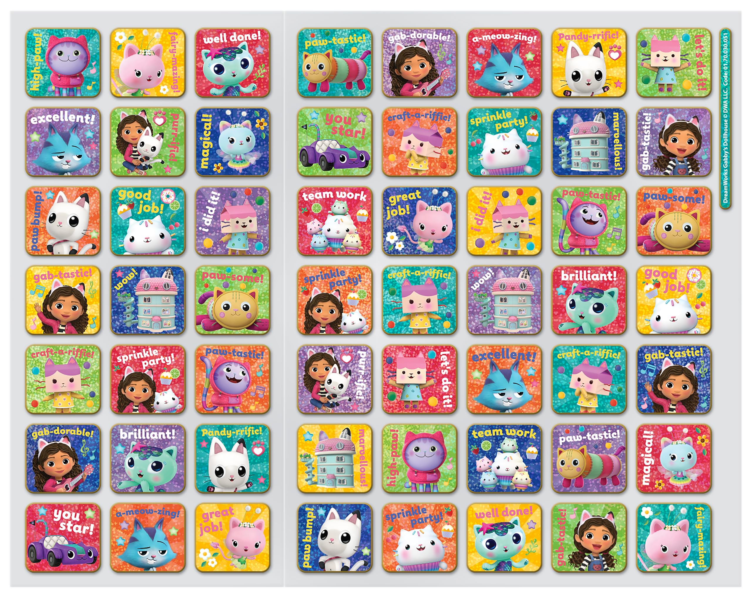 Gabby's Dollhouse Everyday Reward Chart with 56 Sparkly Stickers - Educational Behaviour Reward for Kids 5