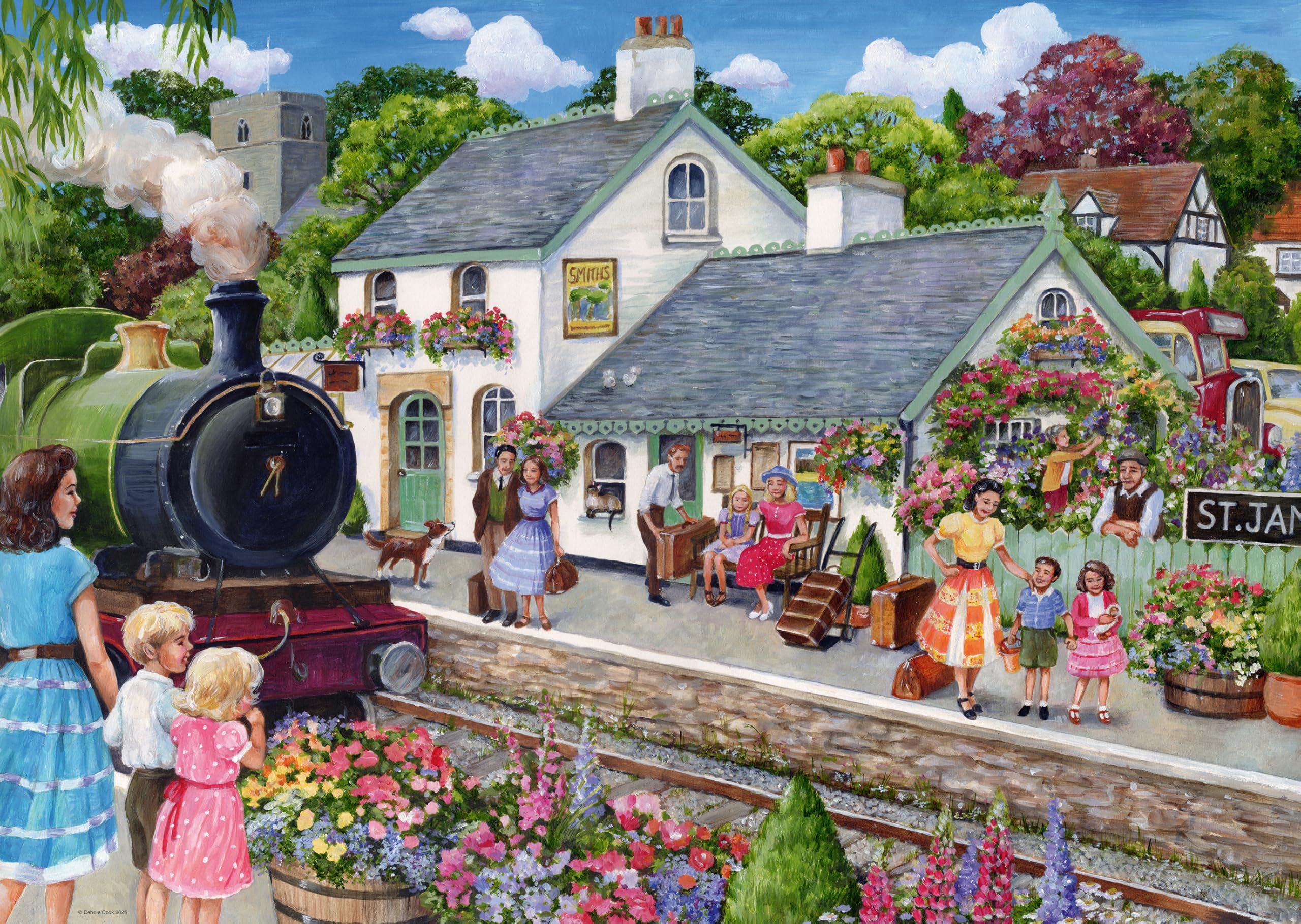 Ravensburger Whistle Stop Cottage 1000 Piece Jigsaw Puzzle - FSC Certified Cardboard