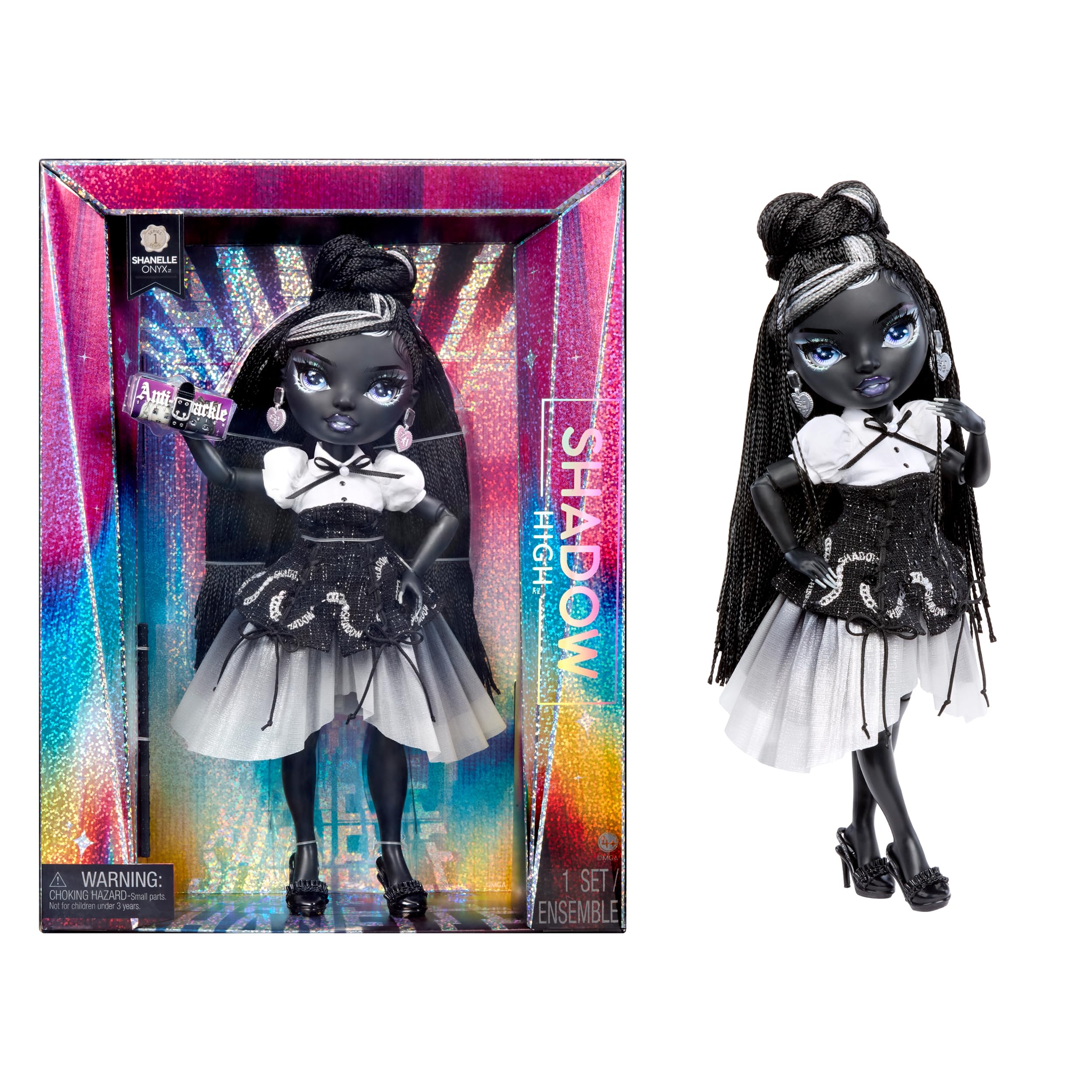 Rainbow High Shanelle Onyx Shadow High Fashion Doll - 28 cm, Black Hair, Articulated with Luxe Couture Outfit 9