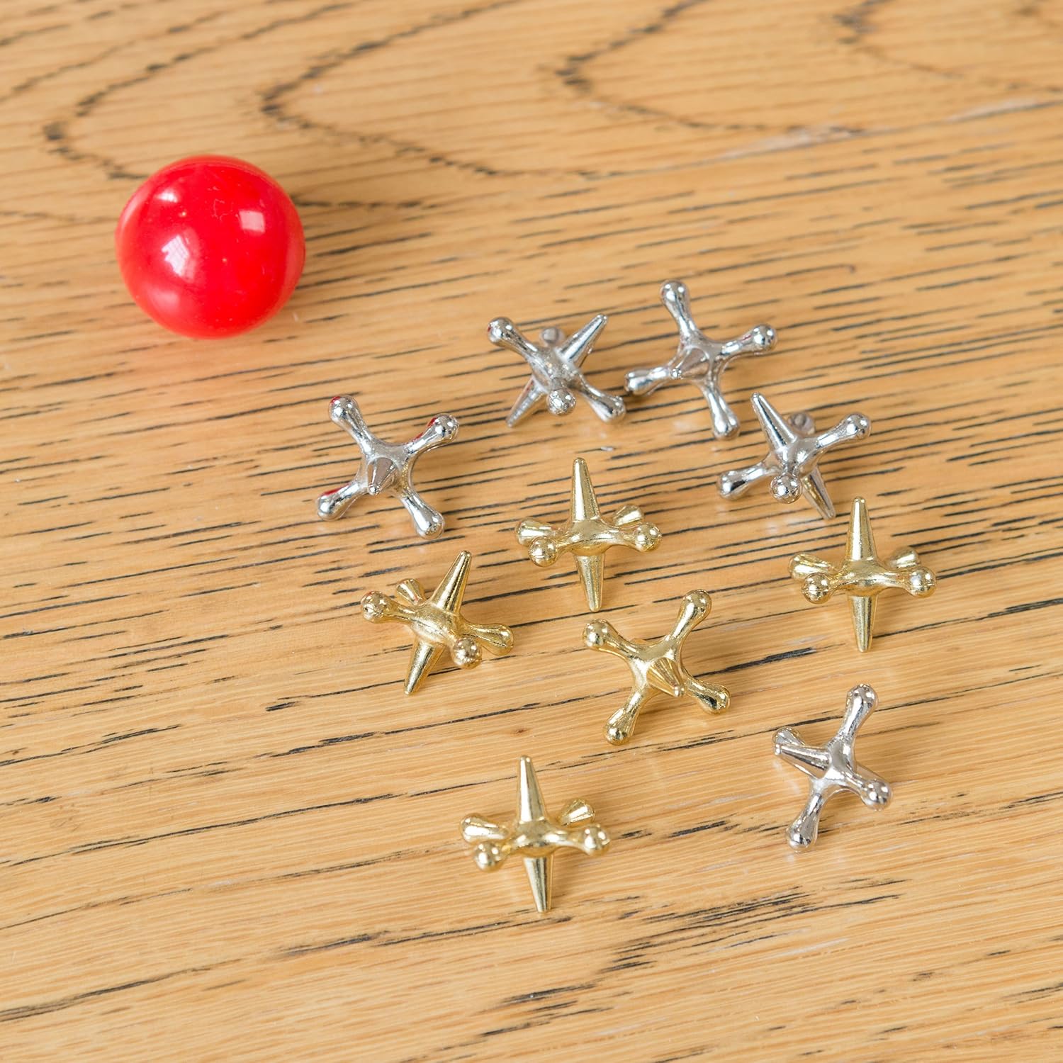 Toyrific Jacks Classic Metal Game Set with 9 Pieces and Ball 5