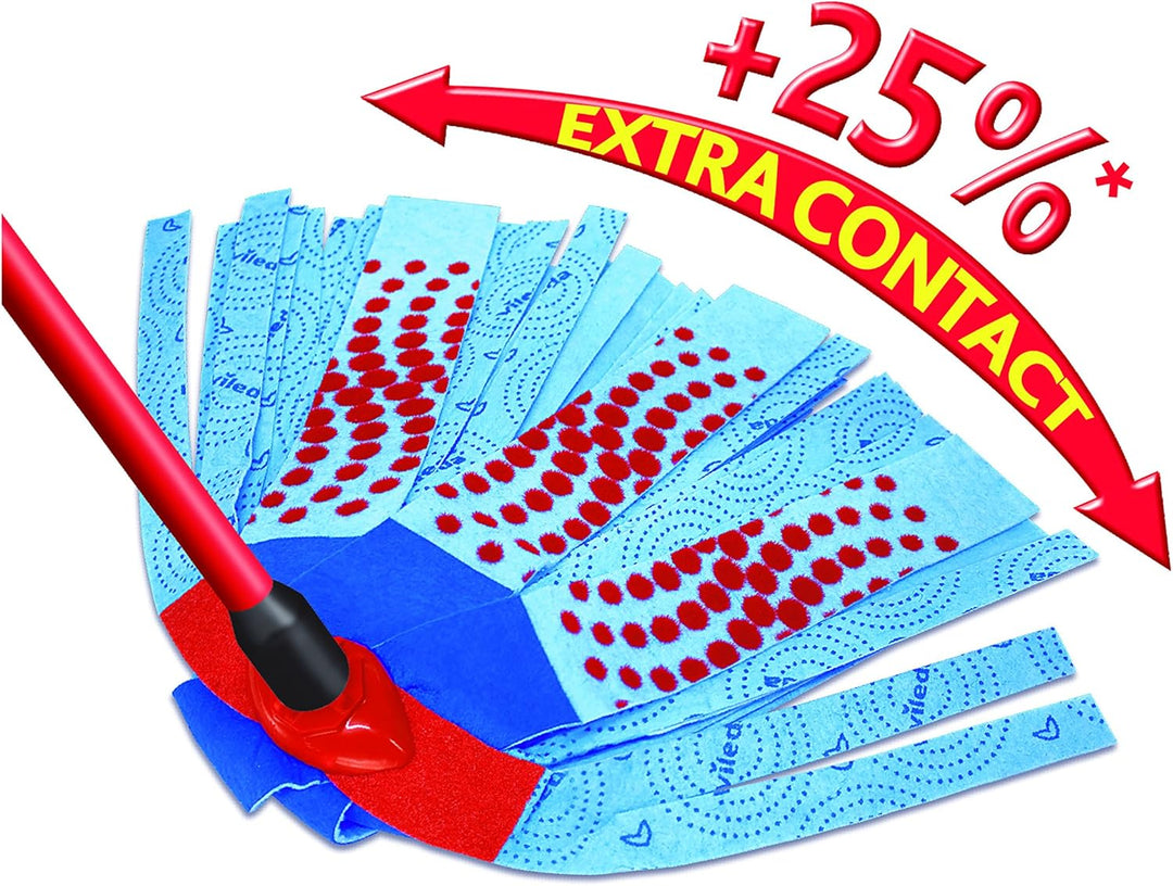 Vileda - SuperMocio 3Action XL Compact Mop with Extra Refill, Red/Blue