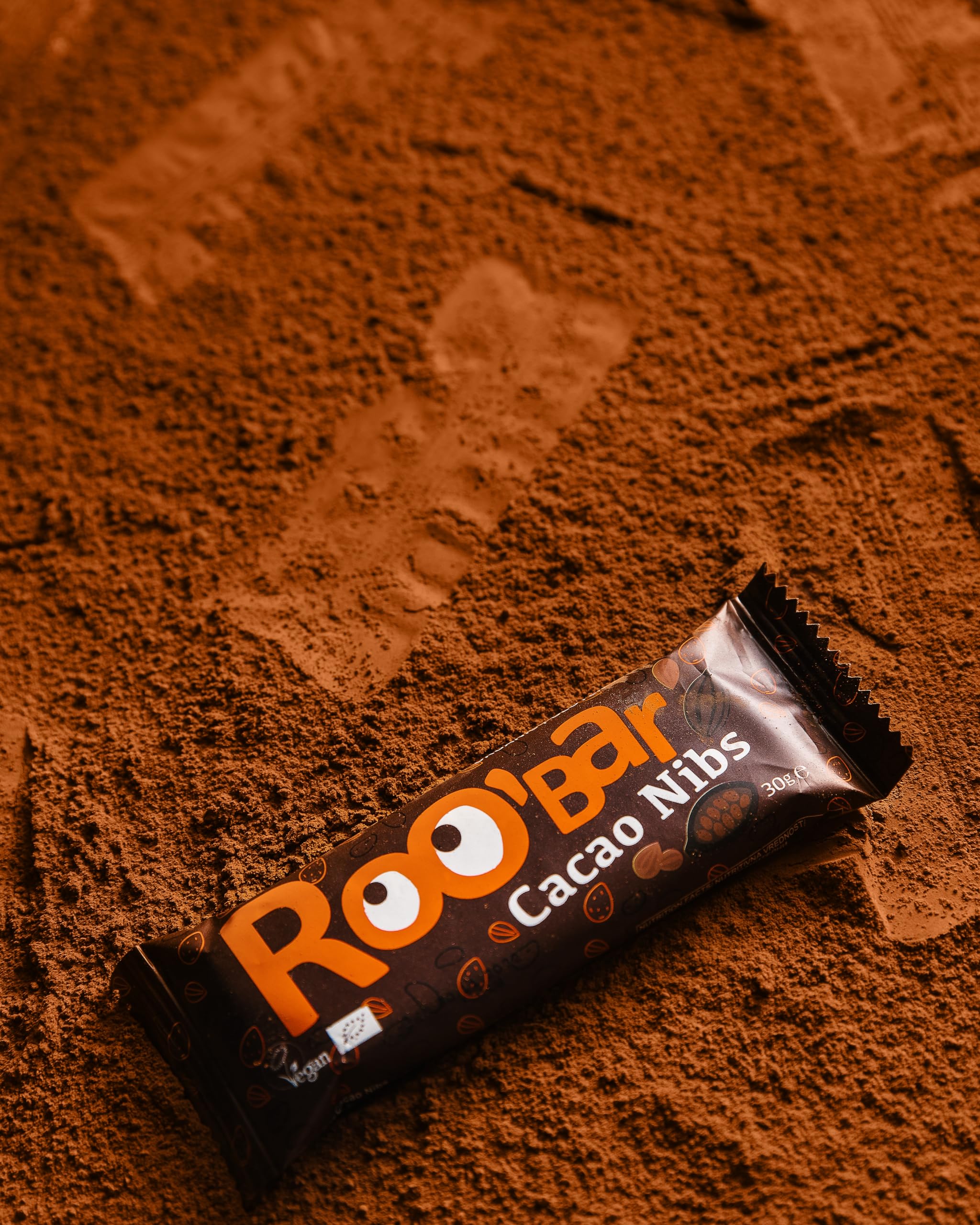 ROOBAR Cacao Nibs Raw Bar - 12 Count Pack | Organic, Vegan, Gluten Free Energy Boost 2