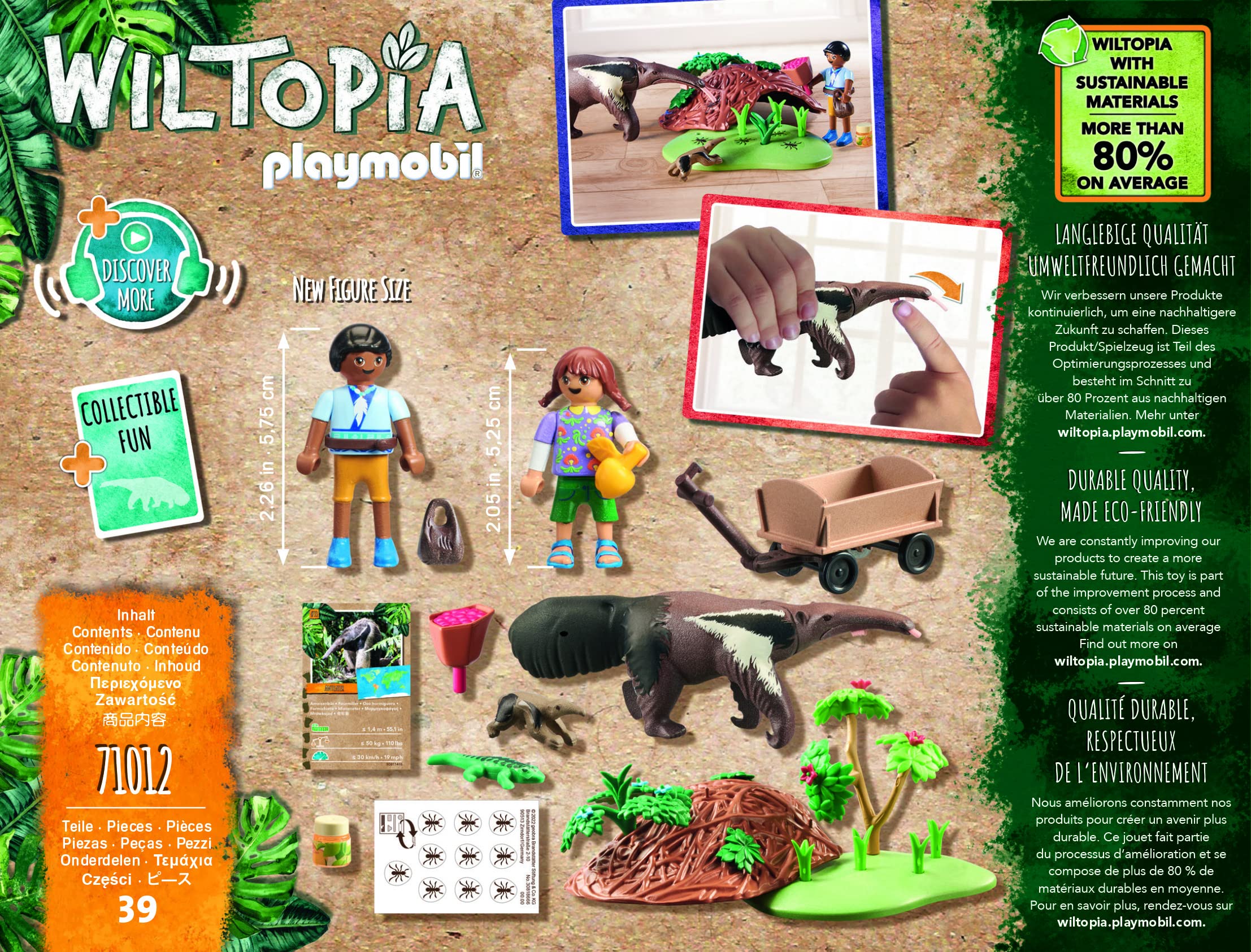 Playmobil 71012 Wiltopia Anteater Care Playset - 39-Piece Animal Rescue Toy for Kids 12