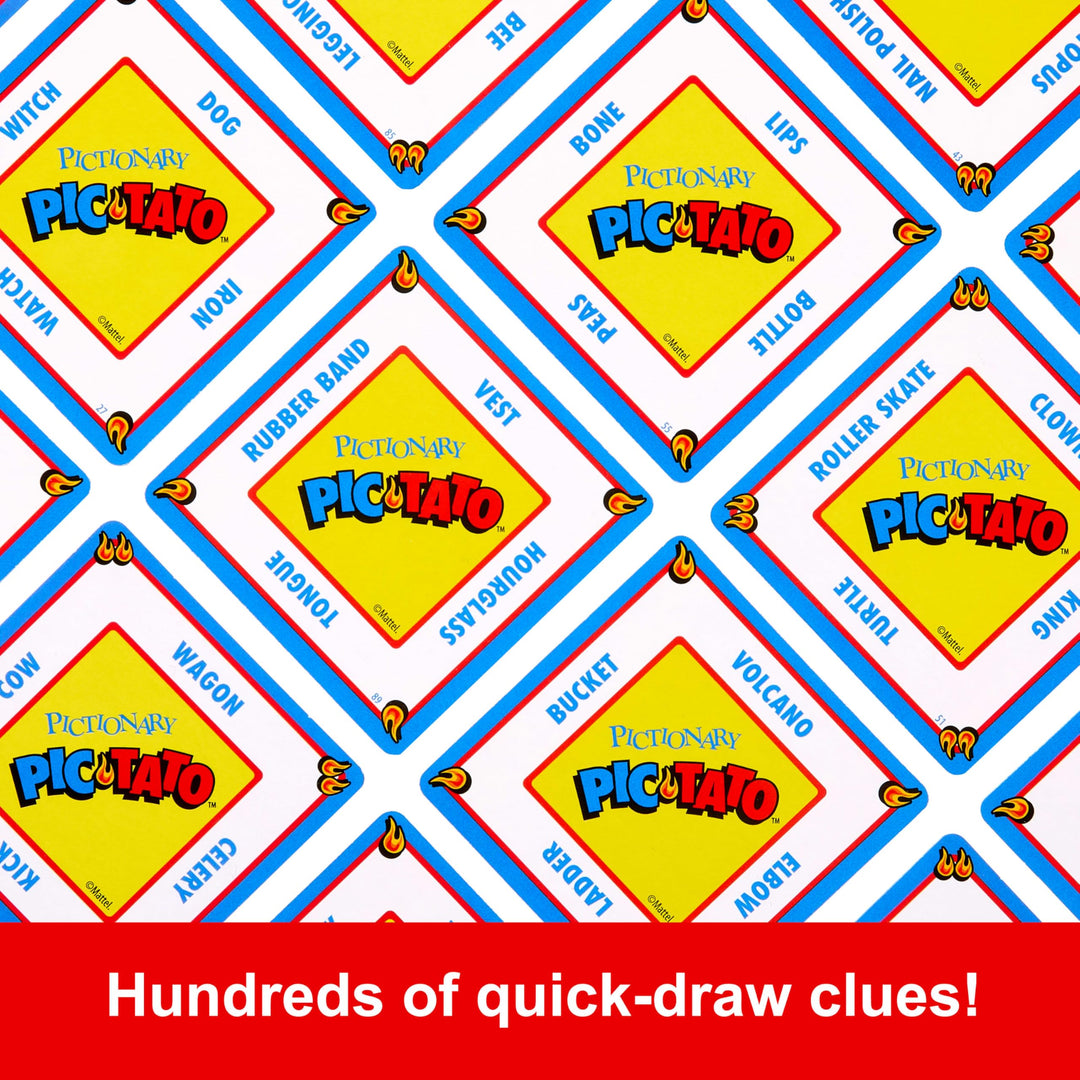 Mattel Games Pictionary Pic-Tato Hot Potato Game, Family Drawing Game with Voice & Music, Includes Erasable Markers and Boards, JDX95