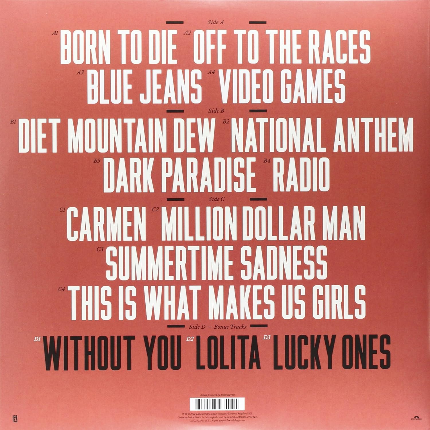 Born to Die - Lana Del Rey CD & Vinyl Music Album