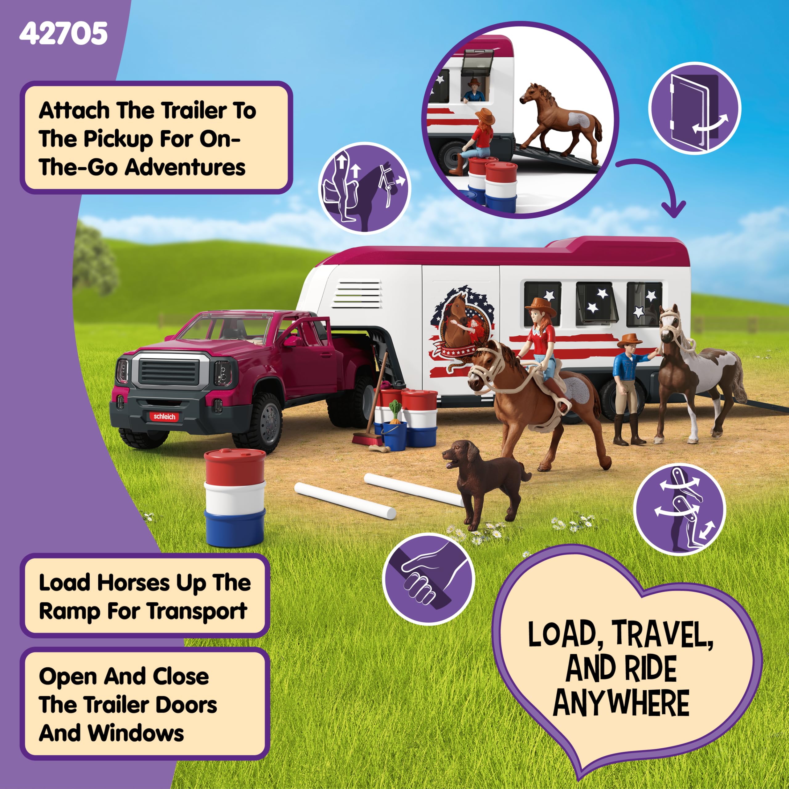 SCHLEICH Horse Club Lakeside Truck and Trailer Playset | 119 Pieces | Ages 5-12 5