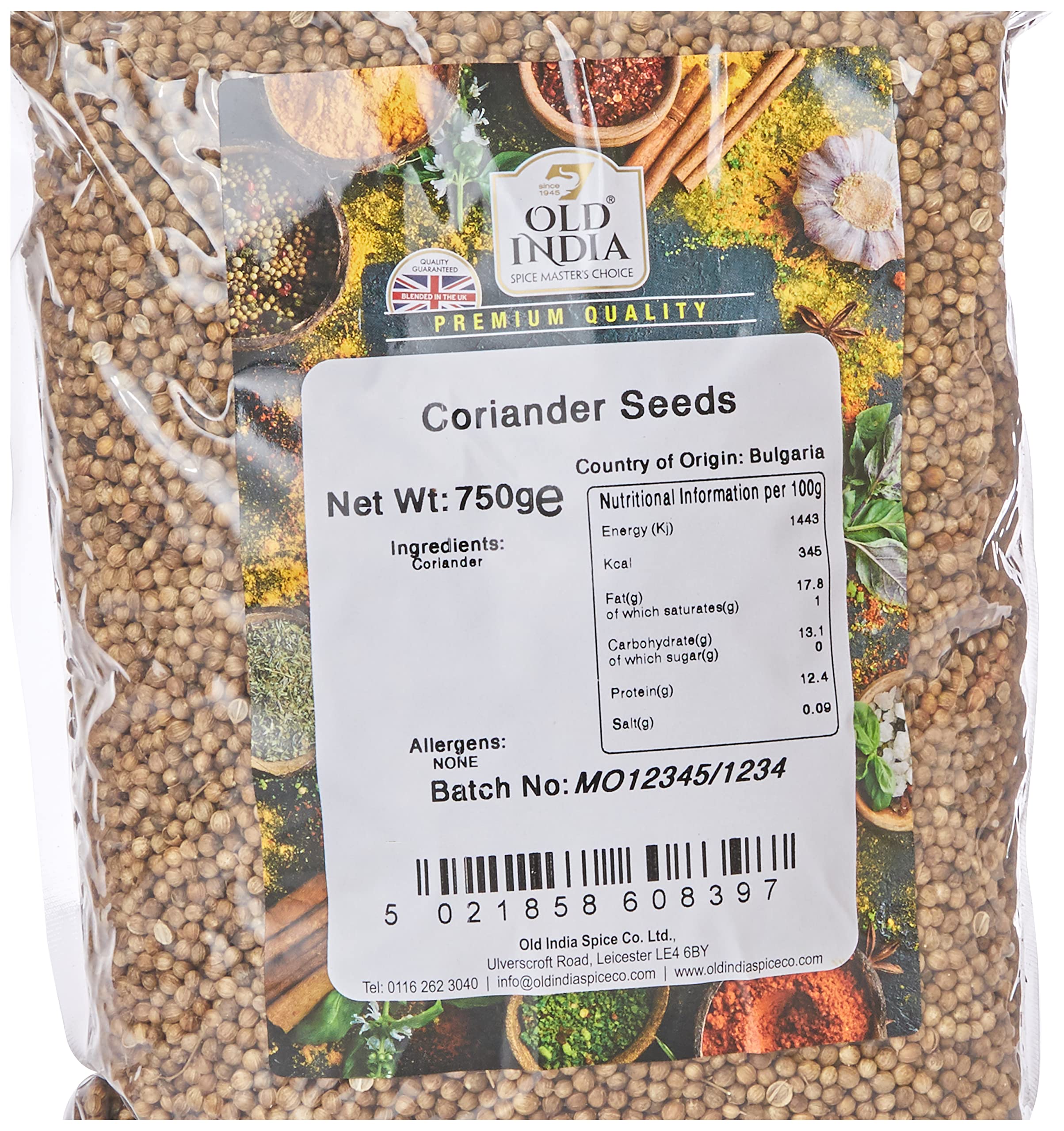 Old India Coriander Seeds - 100% Natural Whole Spice | 750g